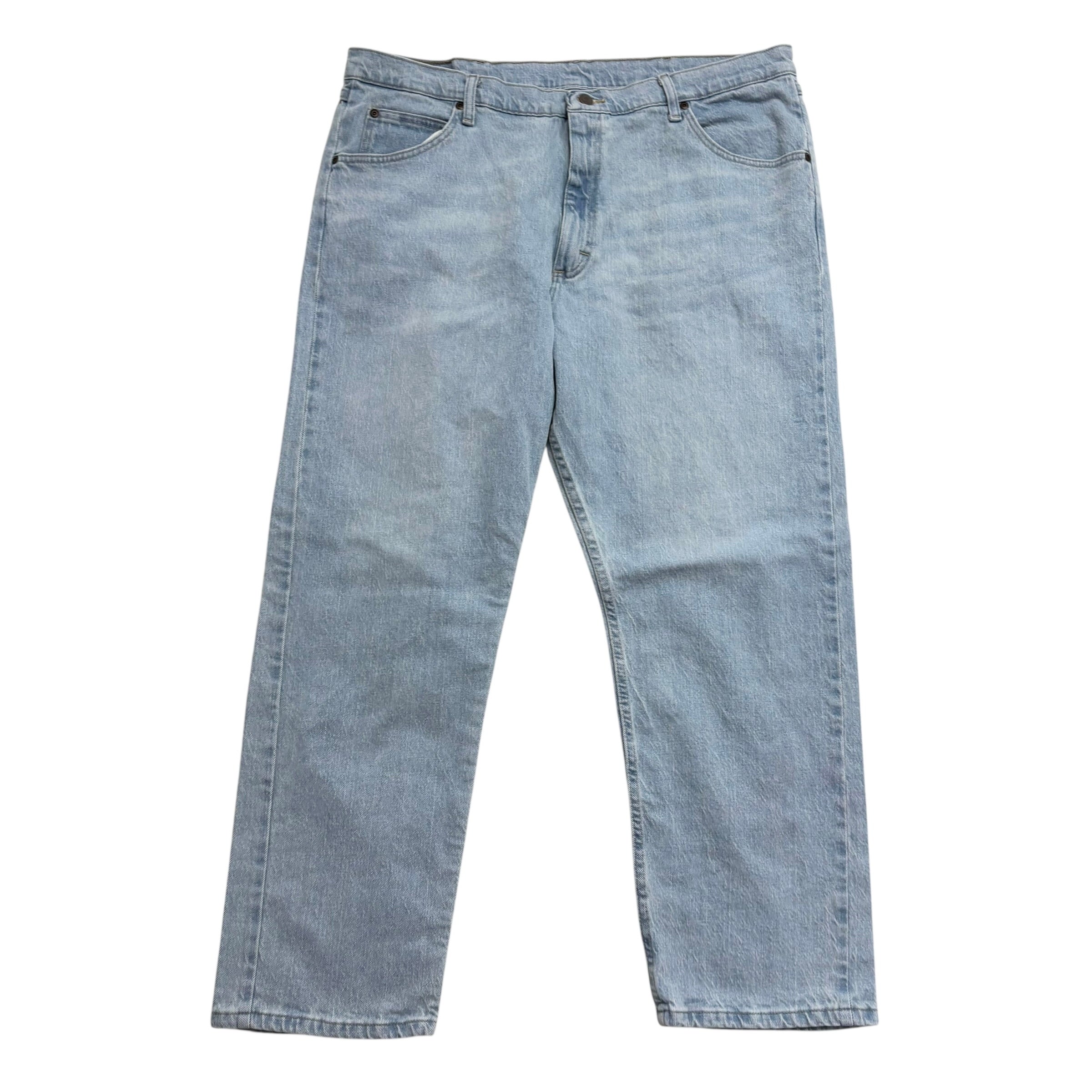 Wrangler Jeans W40 L30 Mens Light Blue Relaxed Straight Fit Stretch Denim (E)