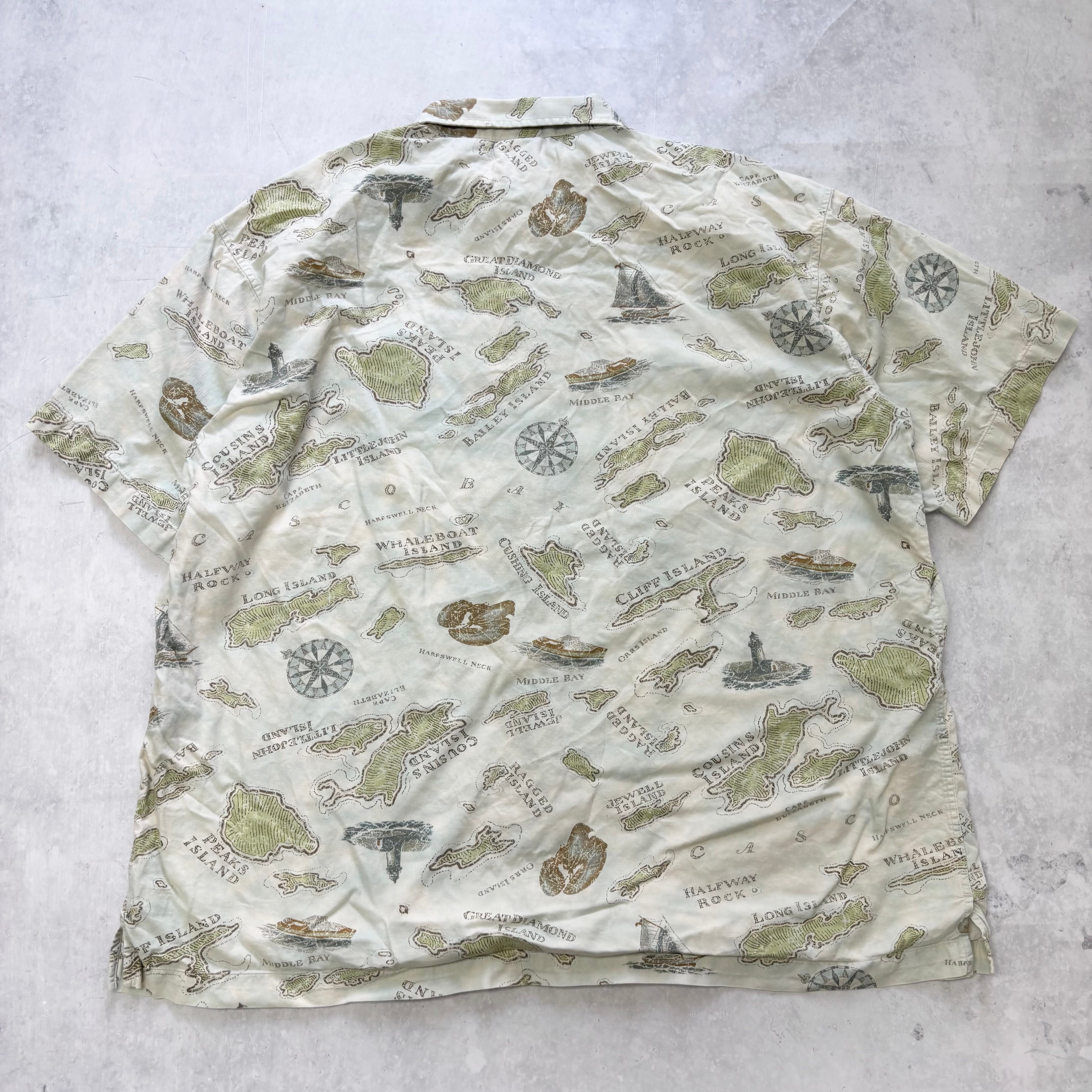 Vintage LL Bean Hawaiian Shirt Mens XXL Floral Aloha Short Sleeve Cotton