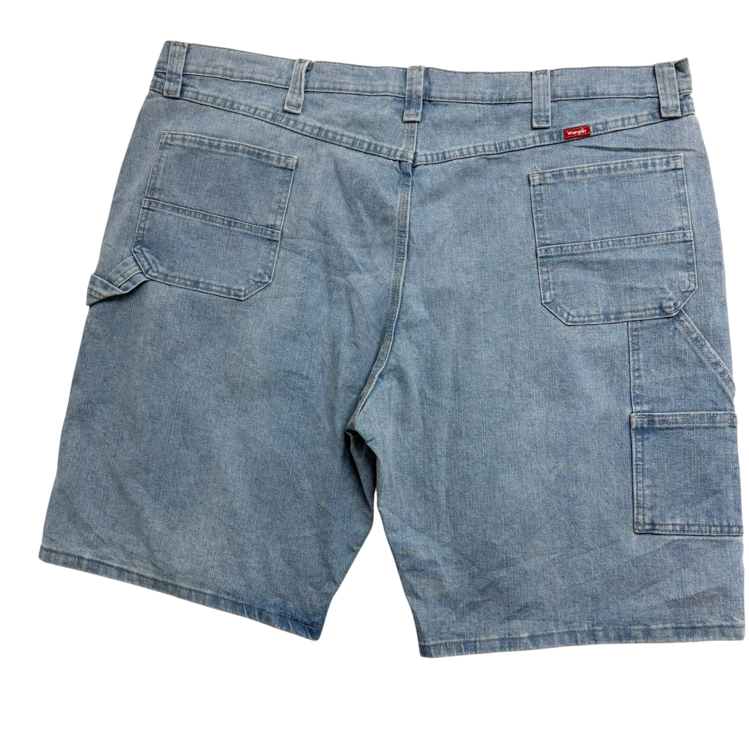 Wrangler Jorts W46 Mens Light Blue Denim Shorts Baggy Carpenter Stretch (E)