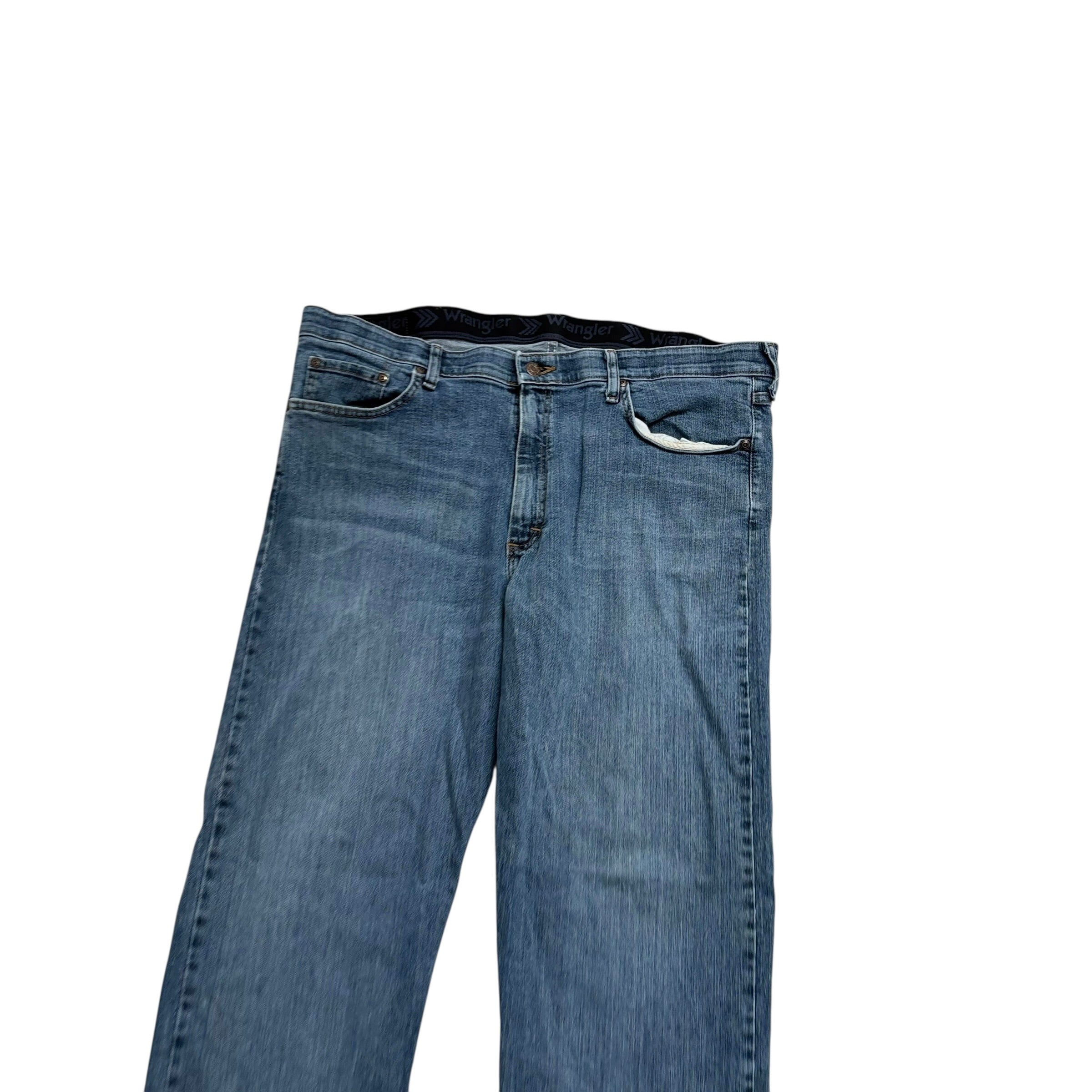 Wrangler Jeans W38 L32 Mens Mid Blue Regular Straight Fit Stretch Denim