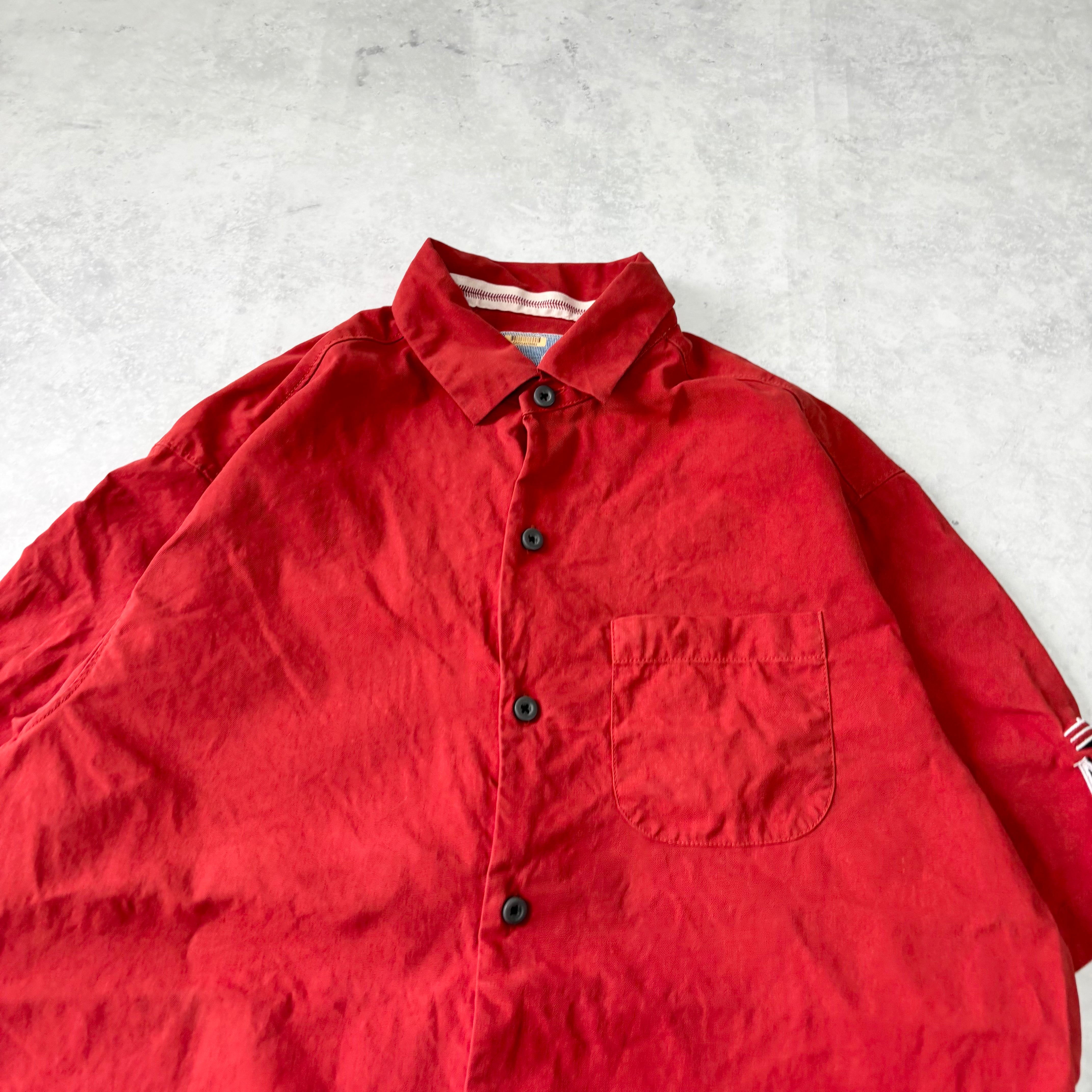 Baseball Shirt Mens Small Red Short Sleeve Silk Pattern Tommy Bahama (E)