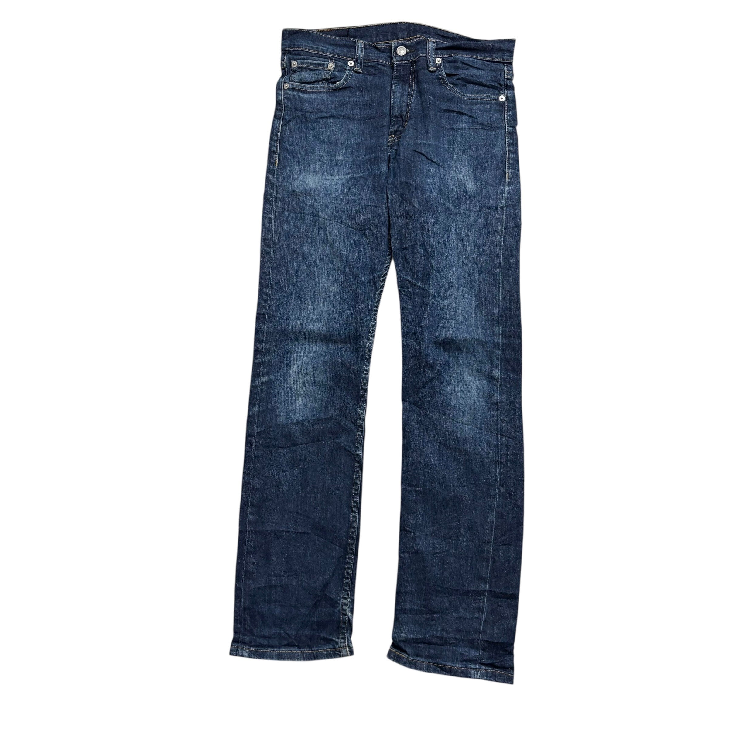 Levis 513 Jeans W30 L32 Mens Dark Blue Slim Straight Fit Stretch Denim