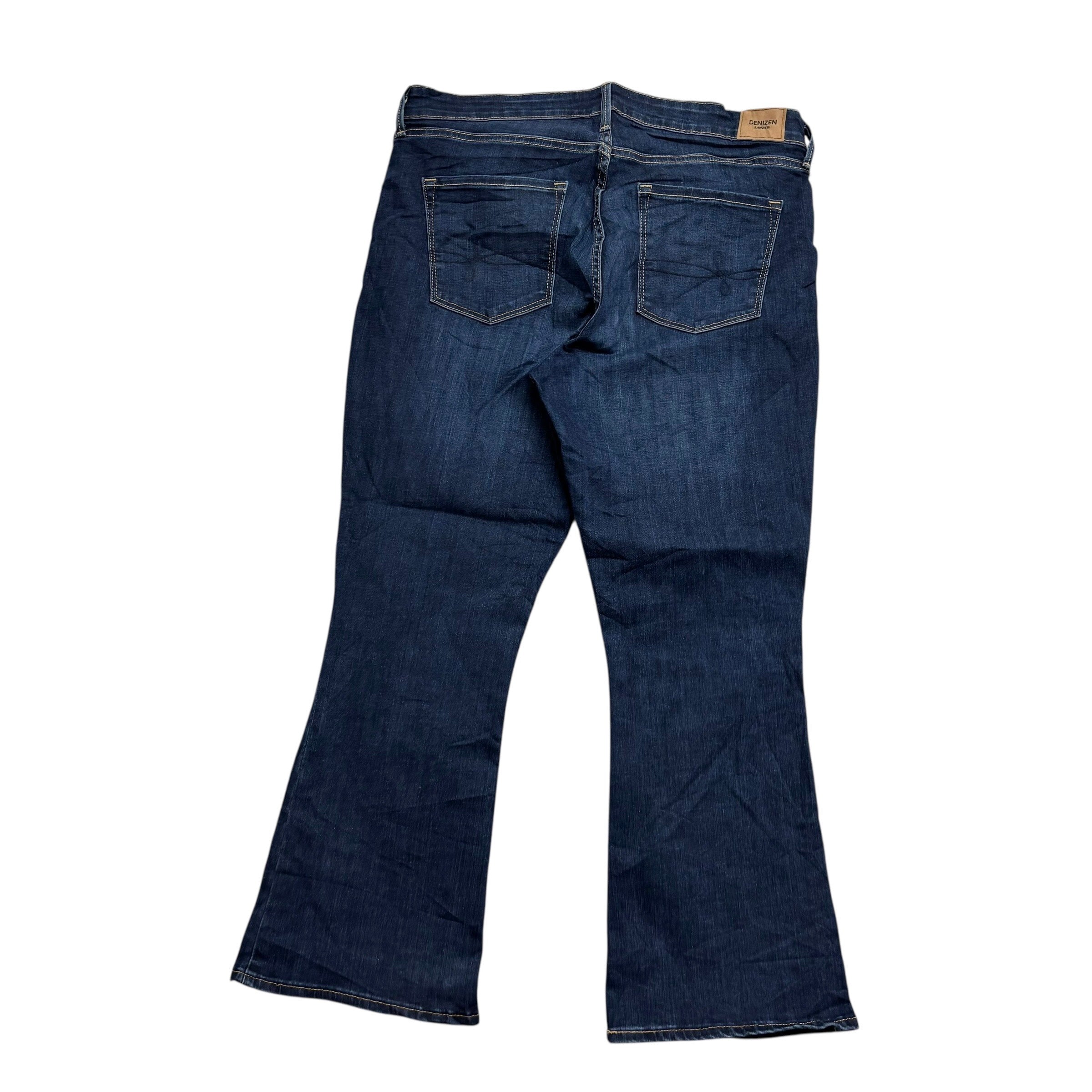 Levis Denizen Jeans W33 L27 Womens Mid Rise Bootcut Dark Blue Stretch (E)