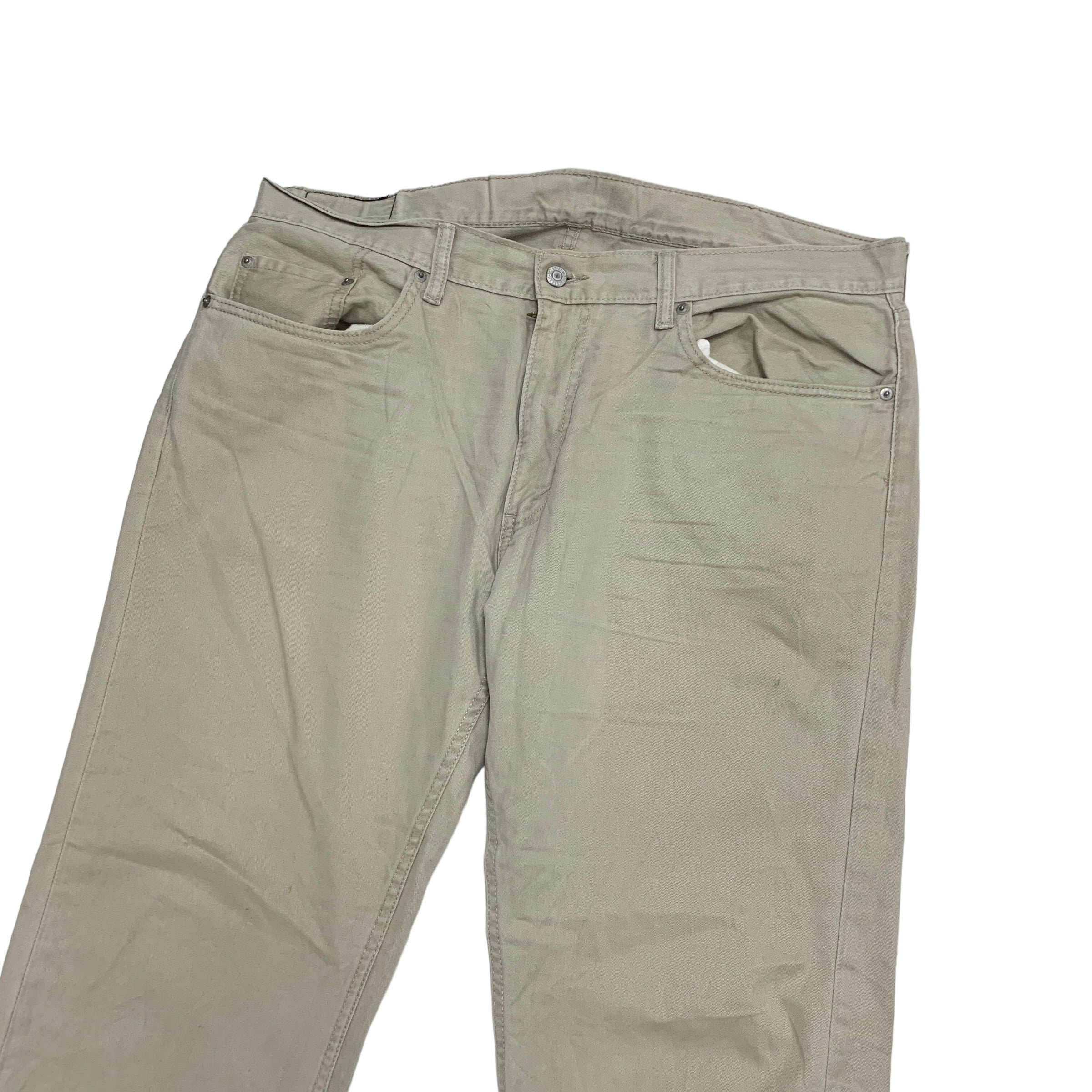 Levis 559 Trousers W38 L32 Mens Beige Relaxed Fit Cotton Pants