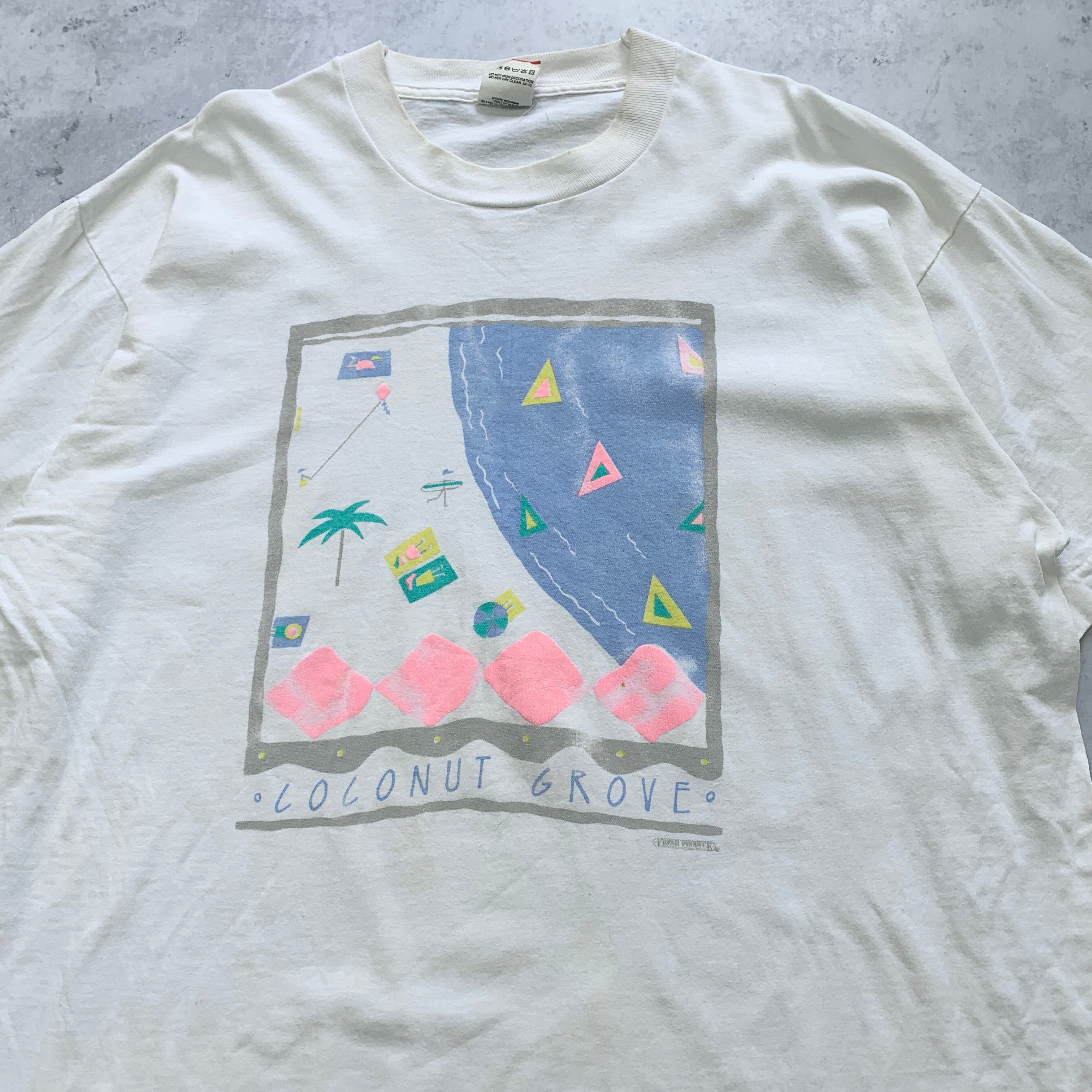 Vintage T Shirt Mens XL White Single Stitch Graphic Print 90s USA Tourist