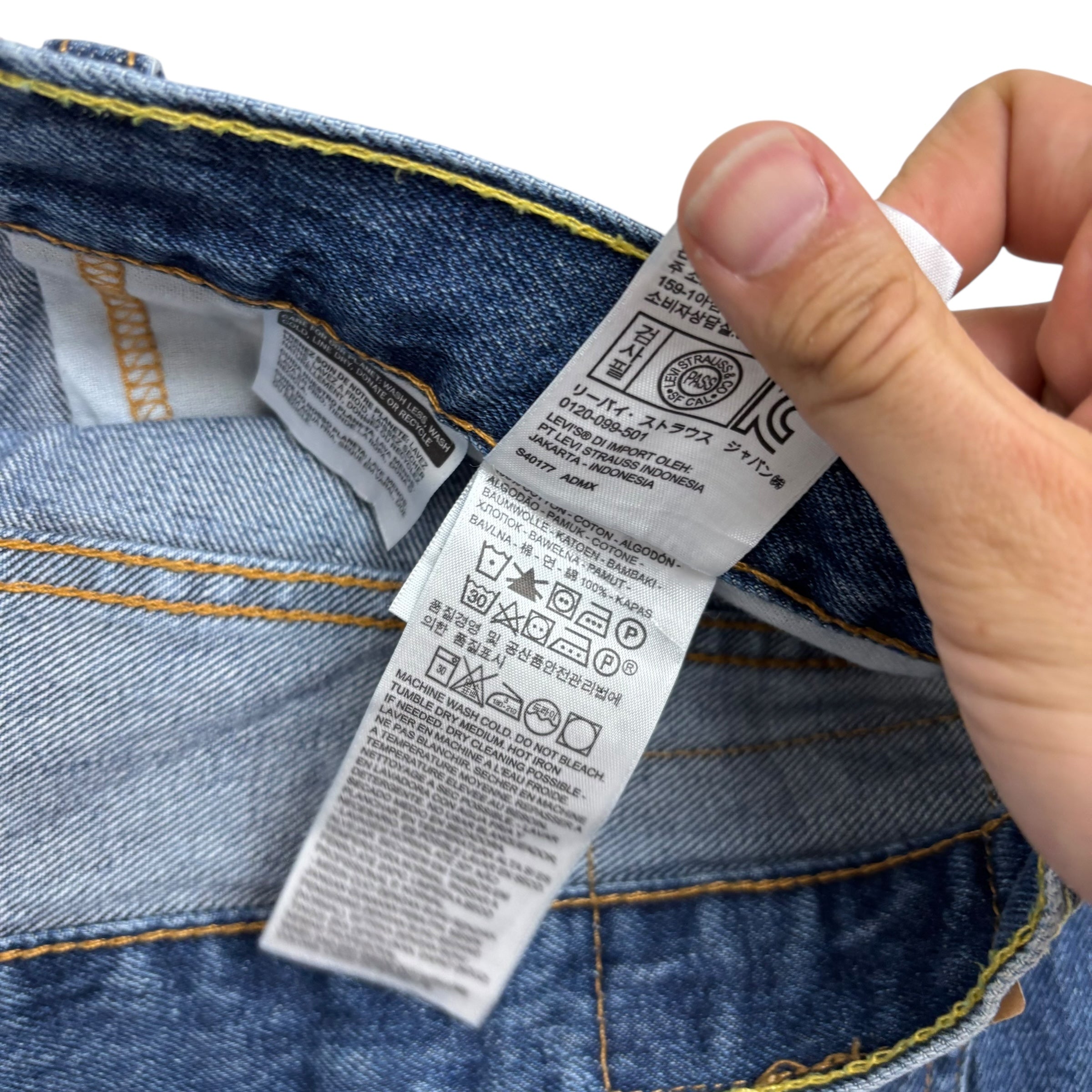 Levis 550 Jeans W46 L29 Mens Mid Blue Baggy Relaxed Straight Fit Denim (E)