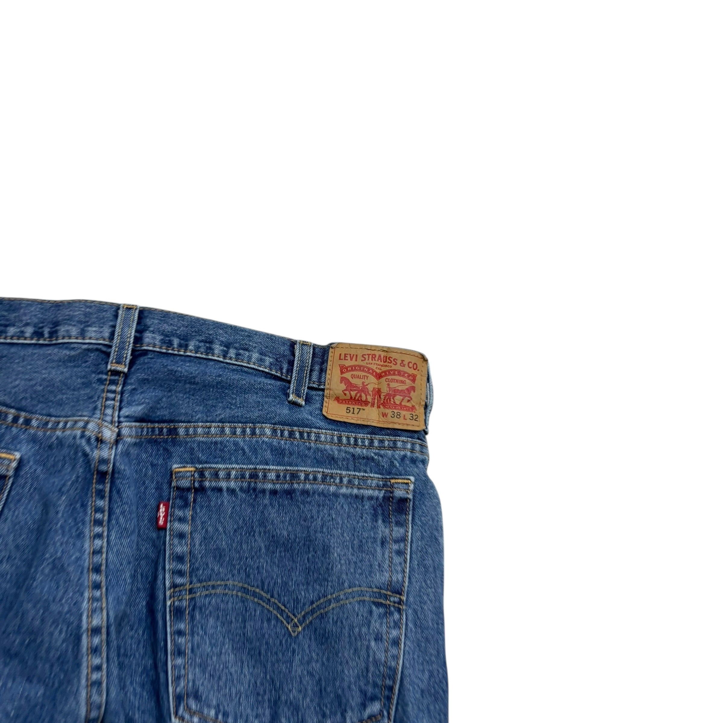 Levis 517 Jeans W38 L32 Mens Mid Blue Regular Bootcut Fit Denim (F)