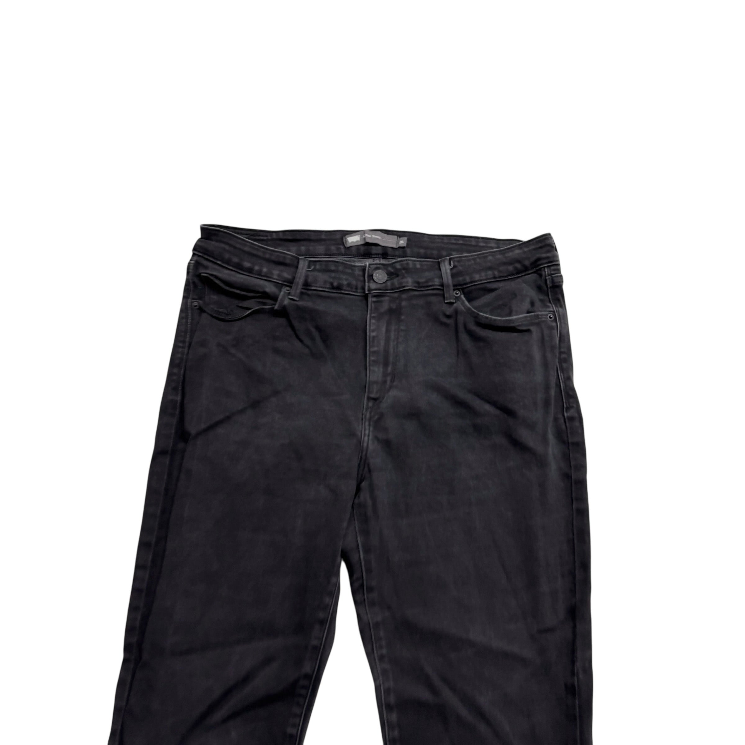 Levis Jeans W33 L27 Womens Mid Rise Skinny Fit Black Stretch Denim
