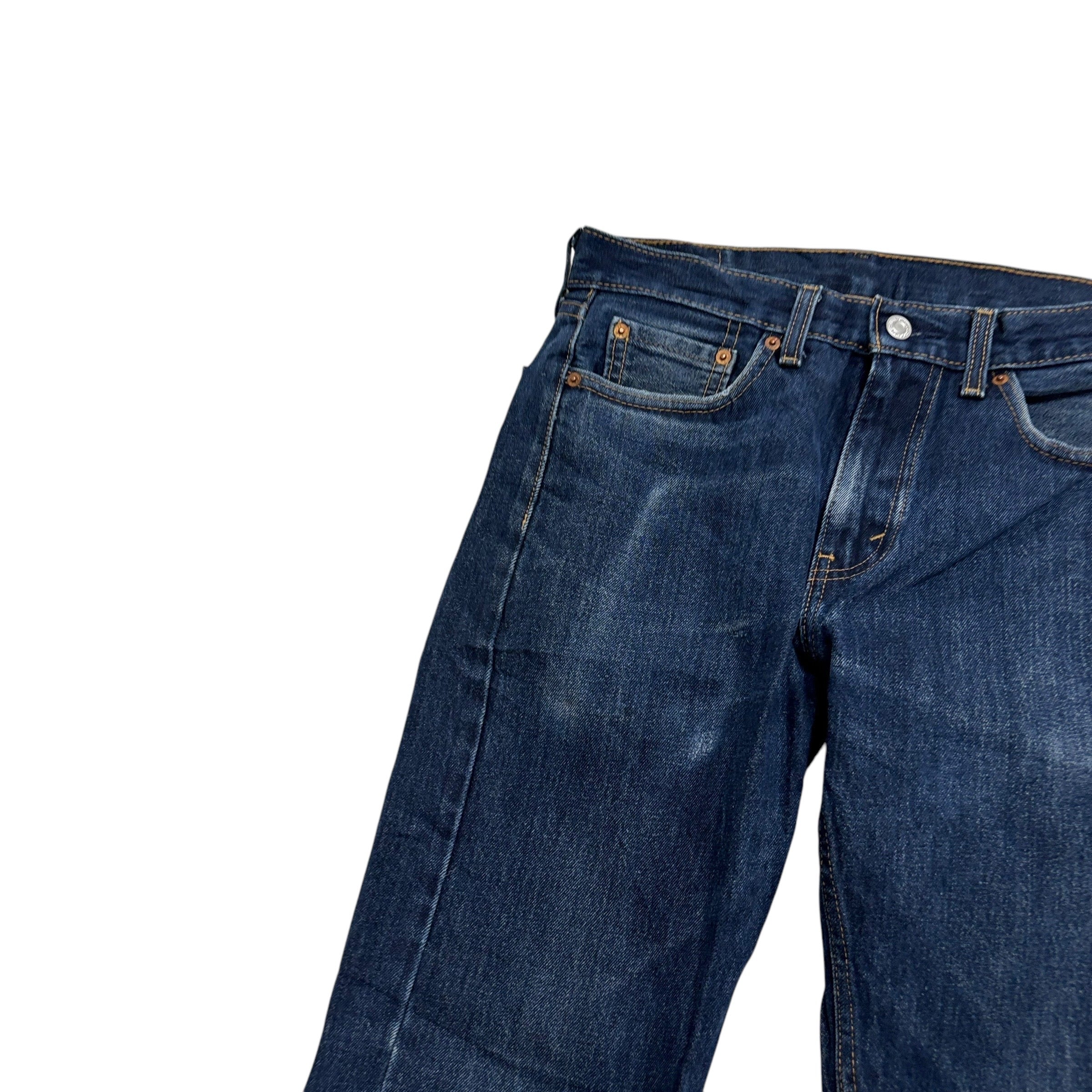 Levis 505 Jeans W30 L32 Mens Dark Blue Regular Straight Fit Denim