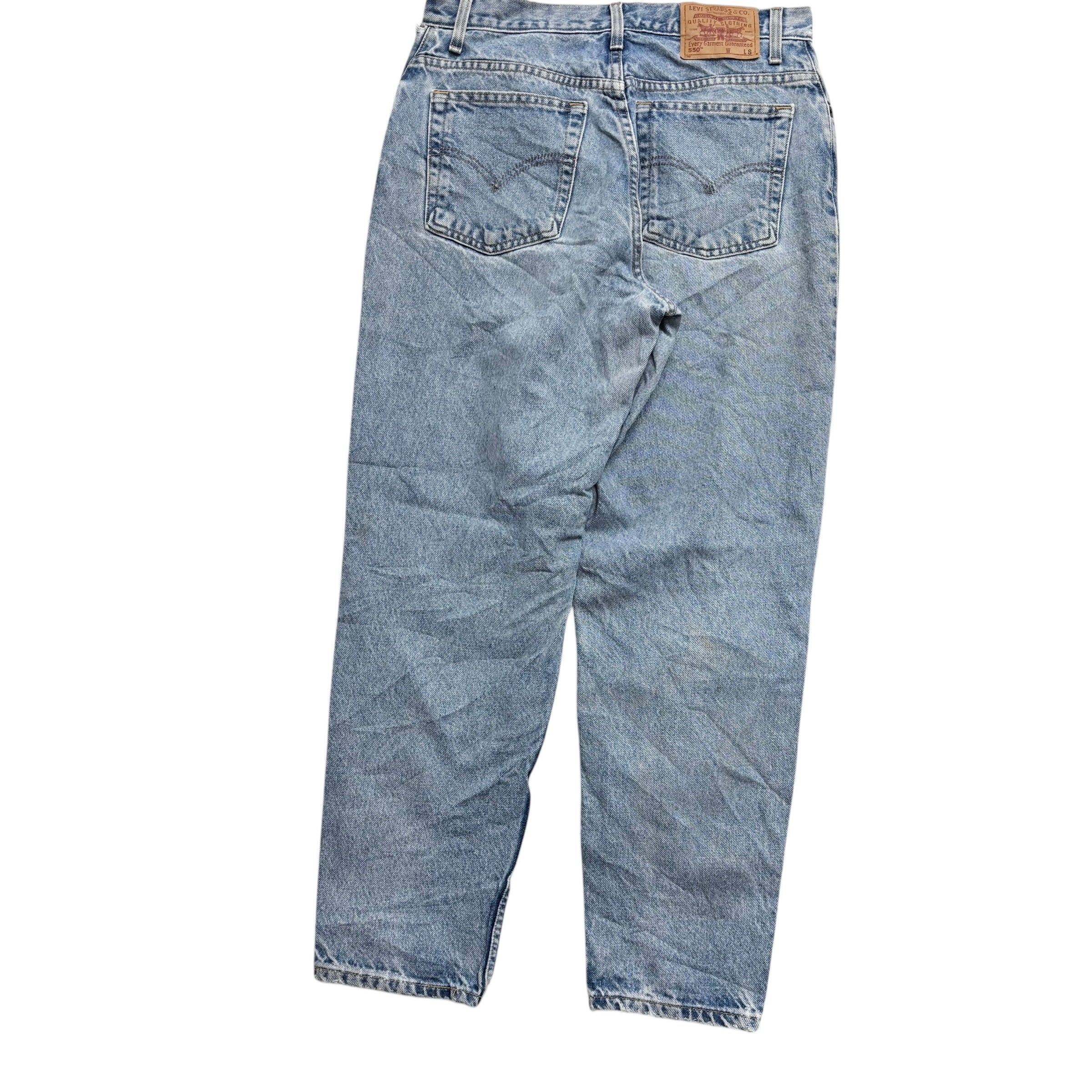 Levis 550 Jeans W31 L30 Womens Light Blue Relaxed Taper Mom Vintage Denim (F)