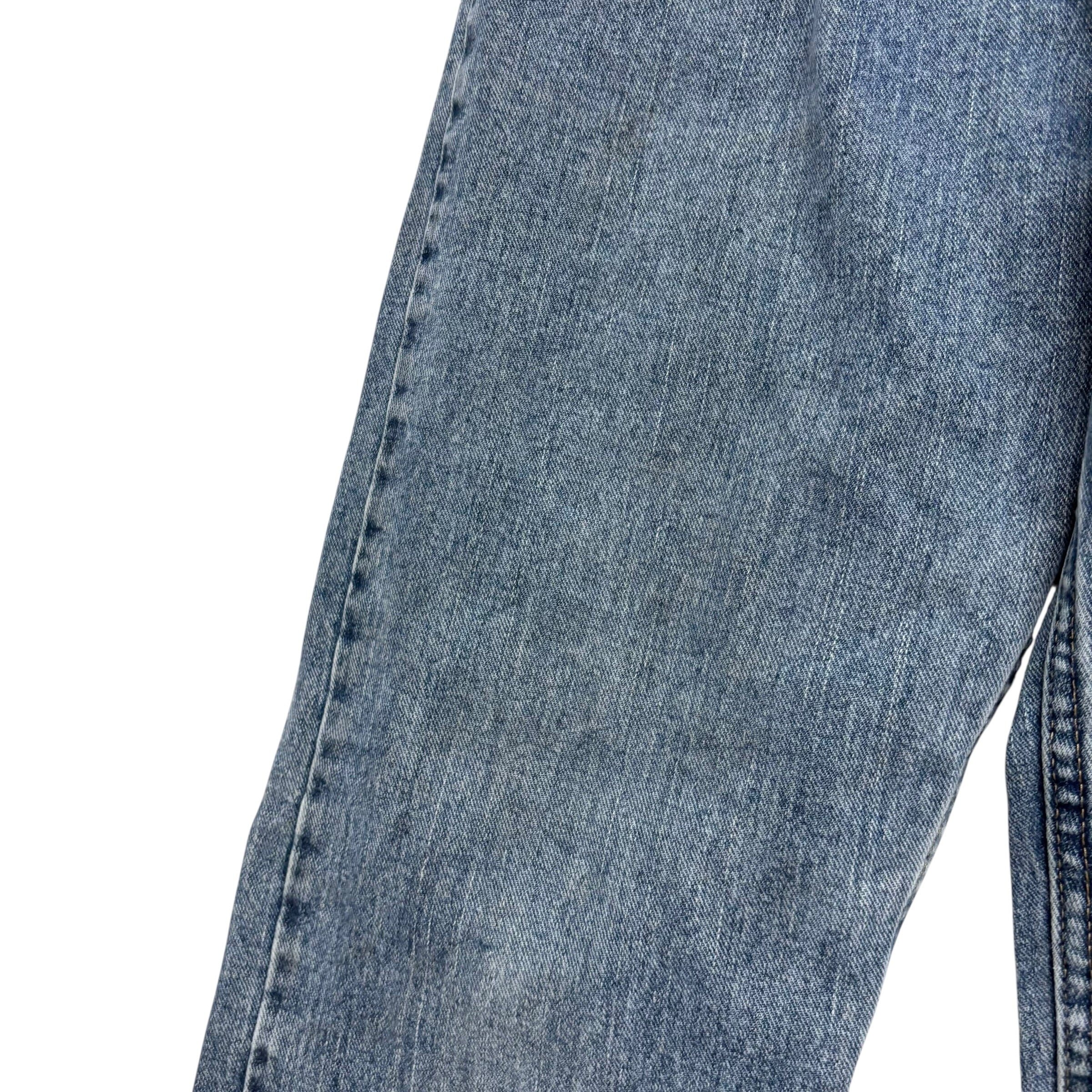 Wrangler Jeans W34 L34 Mens Mid Blue Relaxed Straight Fit Denim (F)