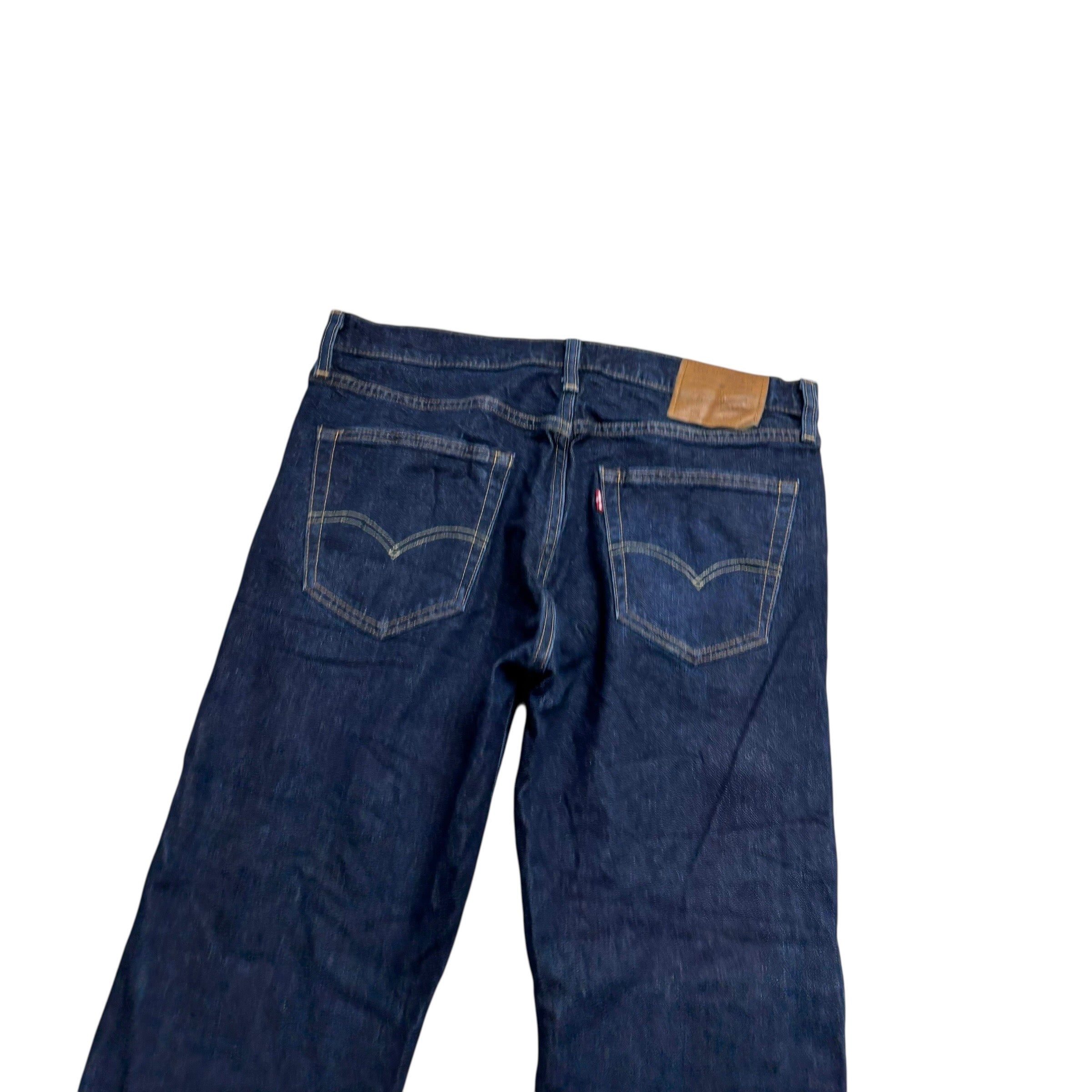 Levis 502 Jeans W34 L31 Mens Dark Blue Regular Tapered Fit Stretch Denim (E)