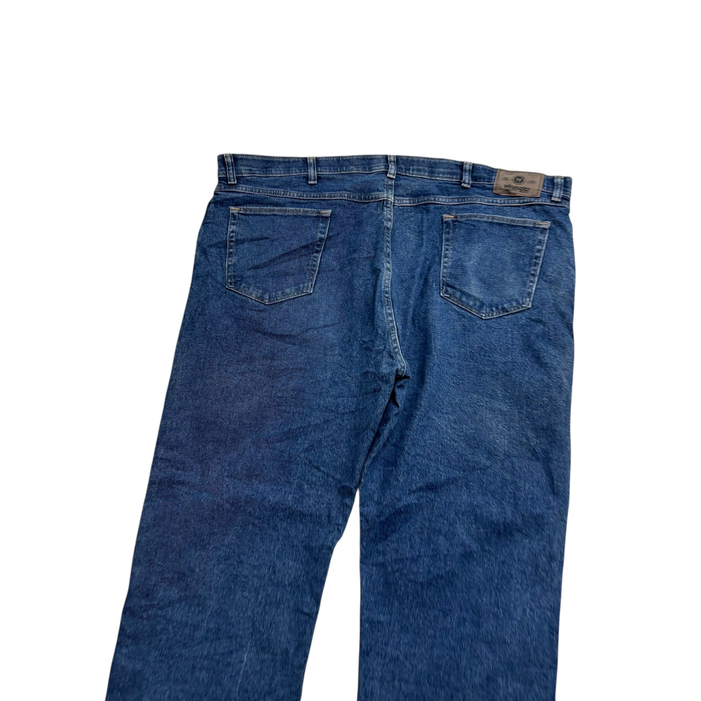 Wrangler Jeans W44 L30 Mens Mid Blue Regular Straight Fit Stretch Denim (E)