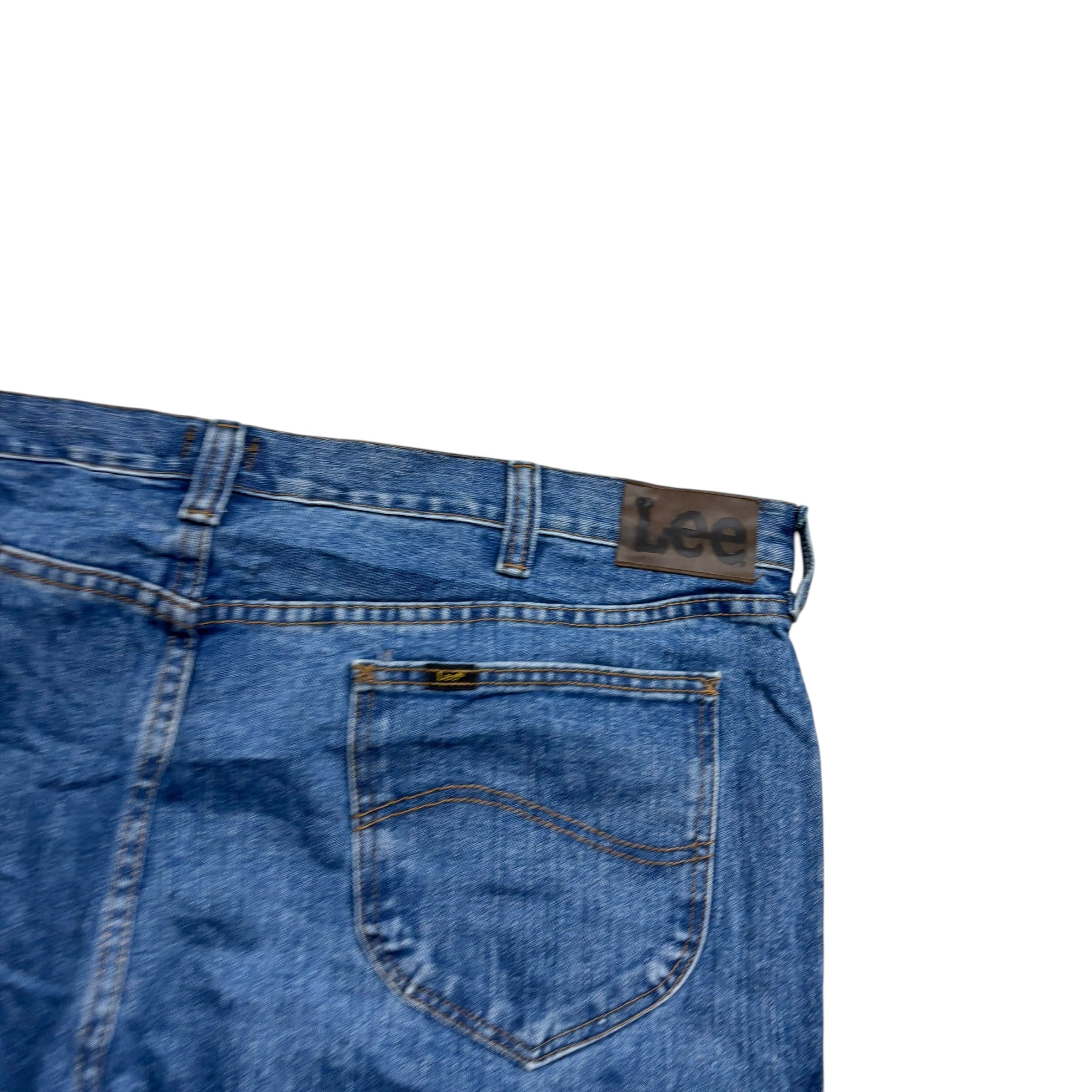 Lee Jeans W44 L26 Mens Mid Blue Regular Straight Fit Denim (E)