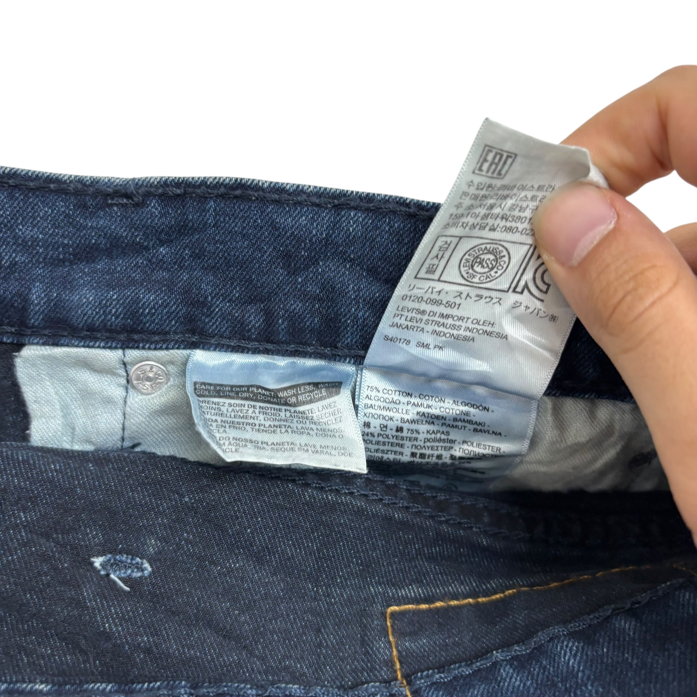 Levis 559 Jeans W48 L34 Mens Navy Blue Relaxed Straight Fit Stretch Denim (E)