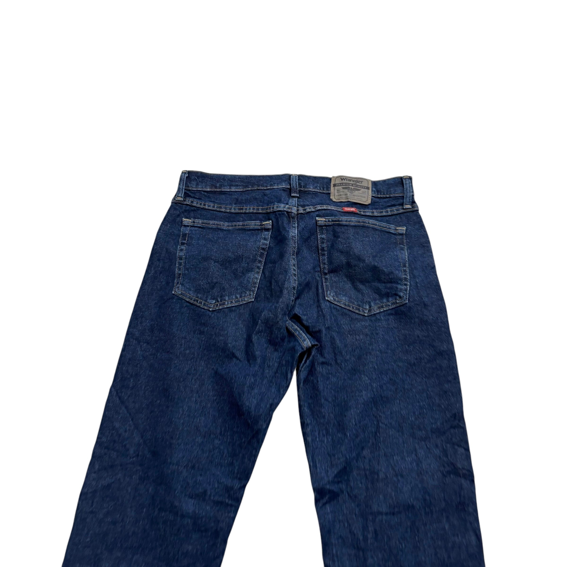 Wrangler Jeans W33 L30 Mens Dark Blue Regular Straight Fit Stretch Denim (E)