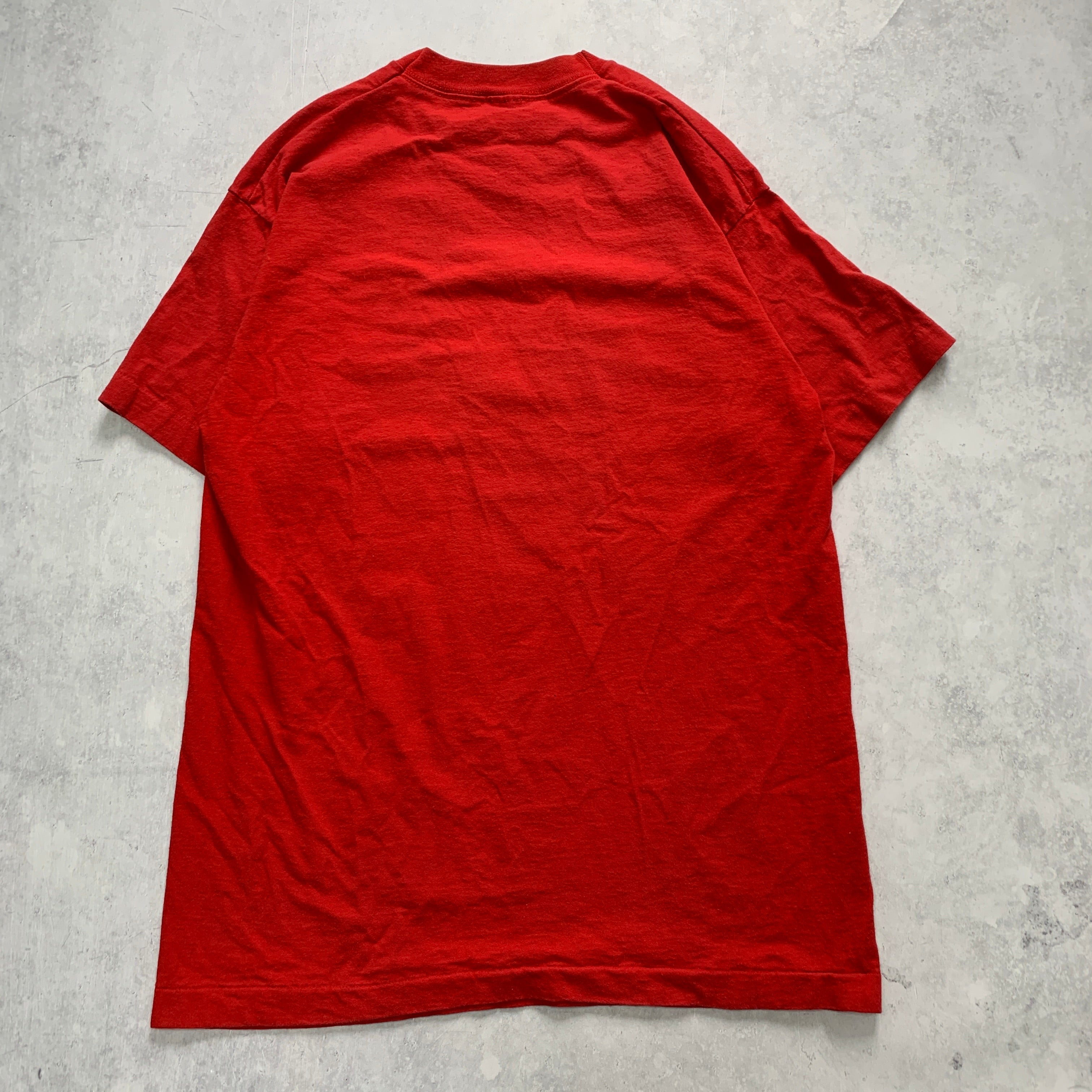 Vintage T Shirt Mens Large Red Single Stitch Graphic Print 90s USA Tourist