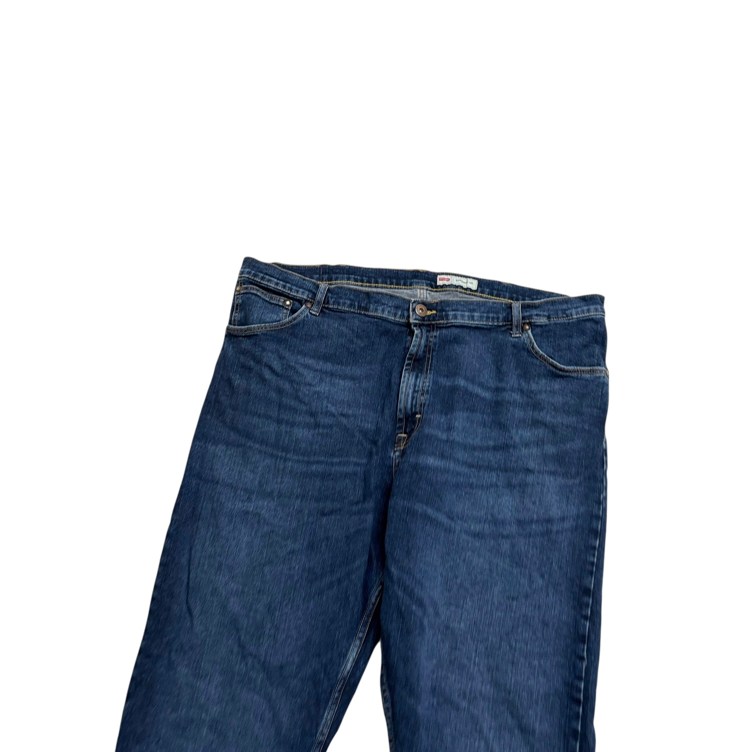 Wrangler Jeans W42 L30 Mens Dark Blue Slim Straight Fit Stretch Denim (E)