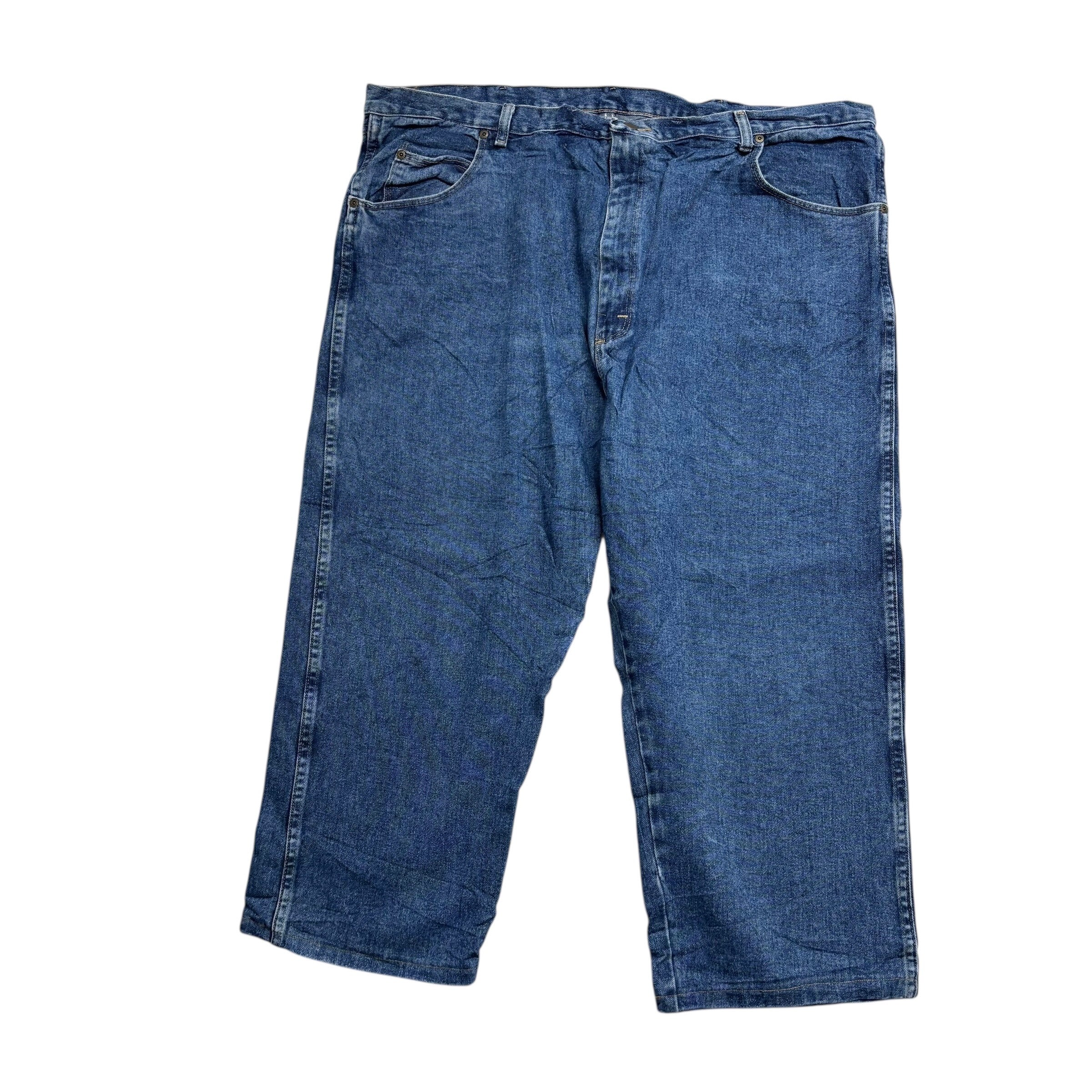 Wrangler Jeans W46 L25 Mens Mid Blue Relaxed Straight Fit Vintage Denim (E)