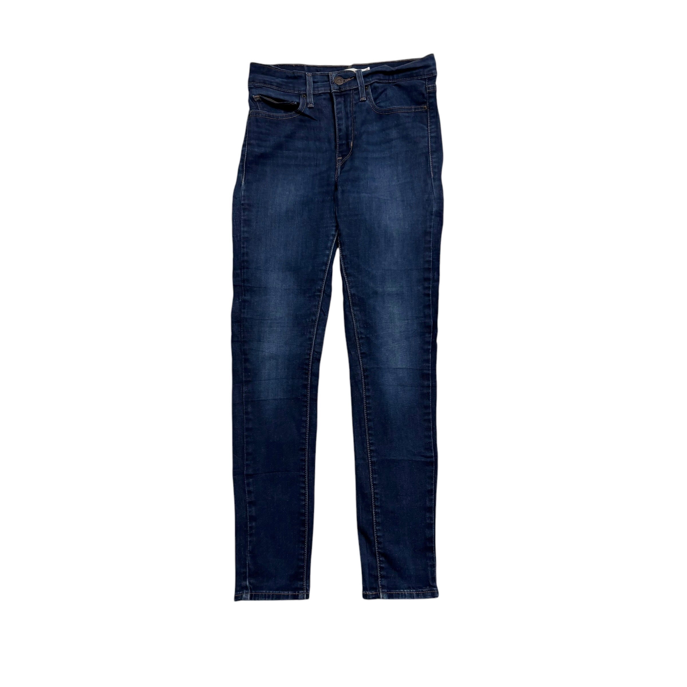 Levis Jeans W26 L27 Womens Dark Blue Slimming Skinny Fit Stretch Denim (G)