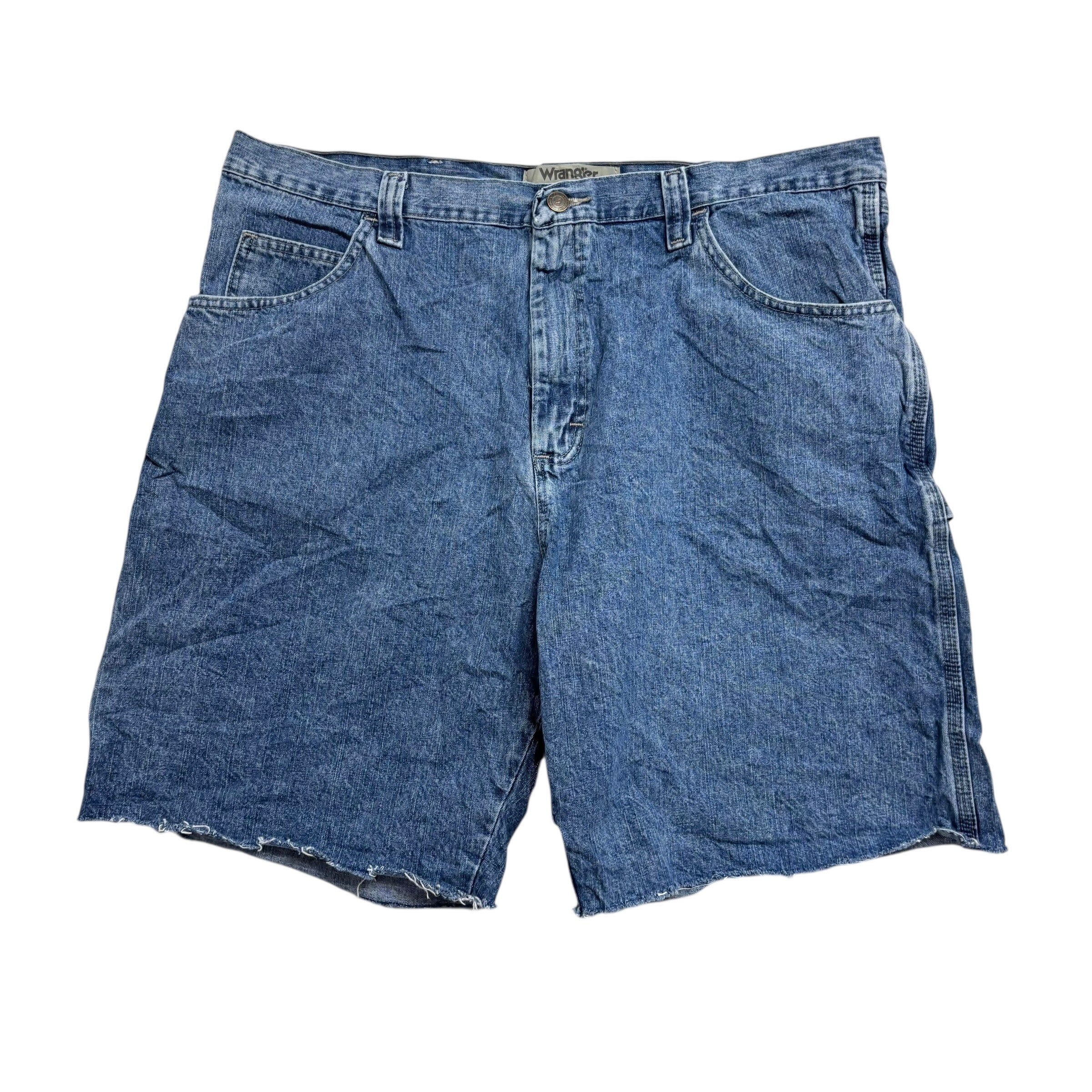 Wrangler Baggy Jorts W40 Mens Mid Blue Denim Shorts Relaxed Fit Carpenter (F)