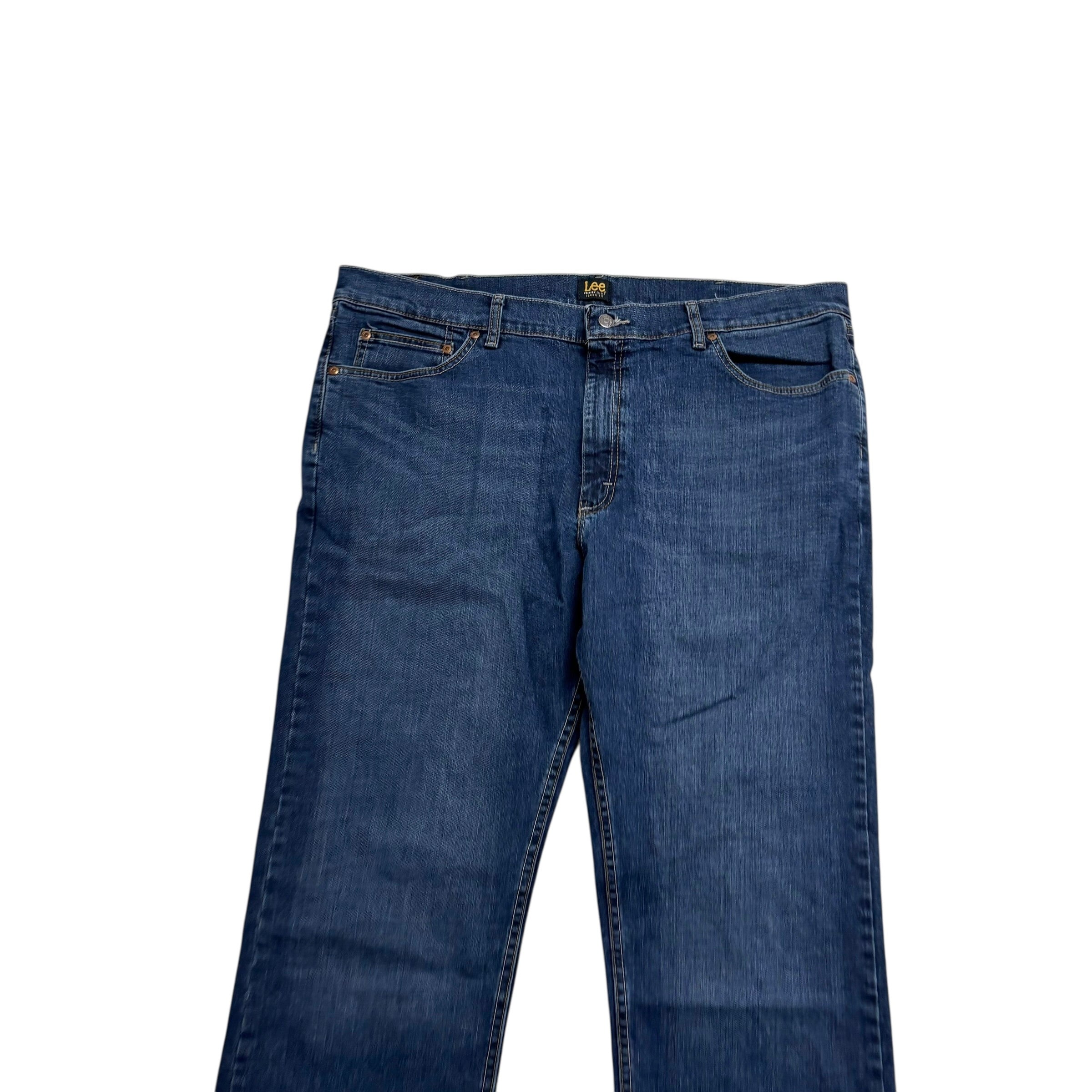 Lee Jeans W42 L30 Mens Dark Blue Regular Straight Fit Stretch Denim (E)