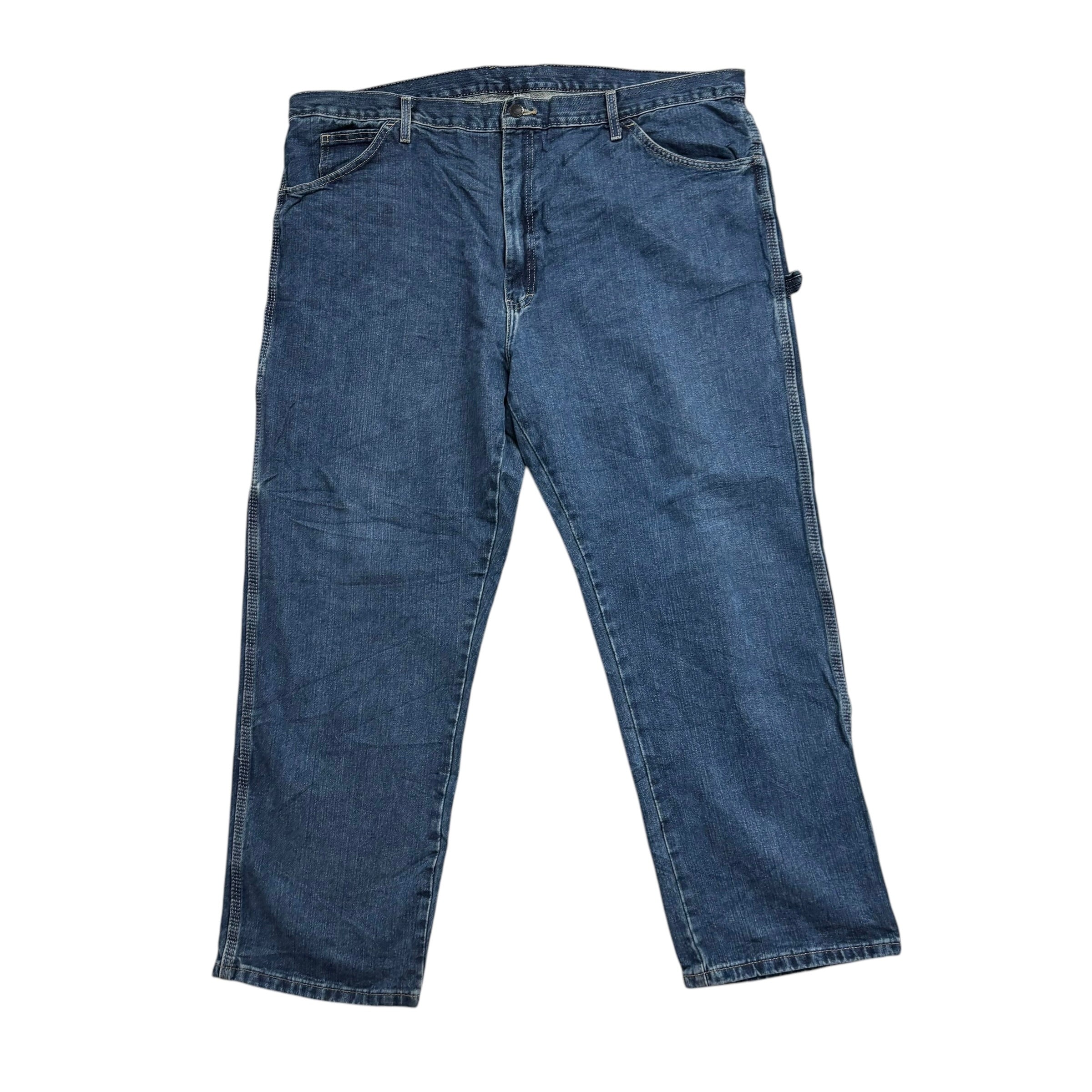 Dickies Carpenter Jeans W44 L30 Mens Dark Blue Relaxed Straight Fit Pants (E)