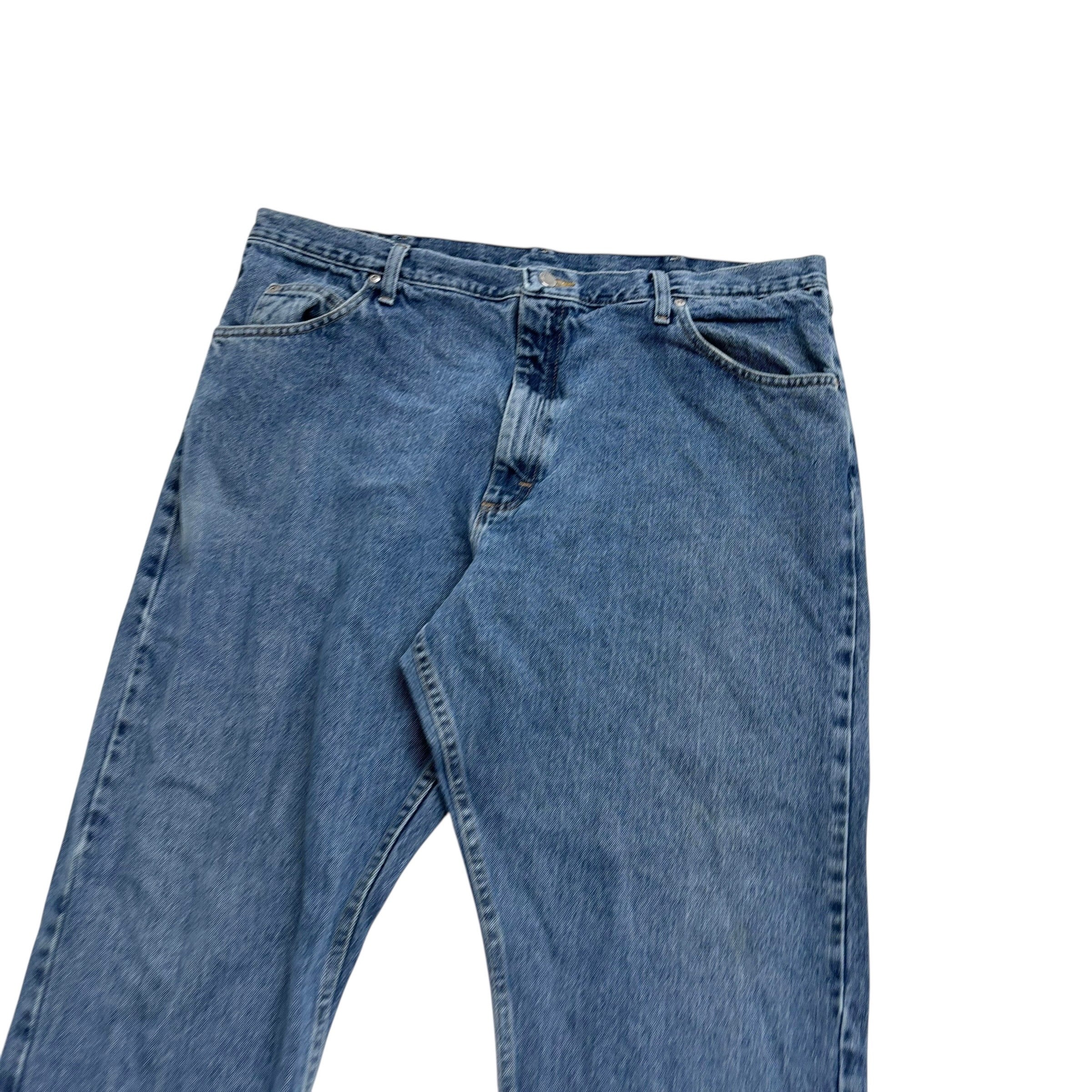 Wrangler Jeans W40 L30 Mens Mid Blue Relaxed Straight Fit Denim (E)