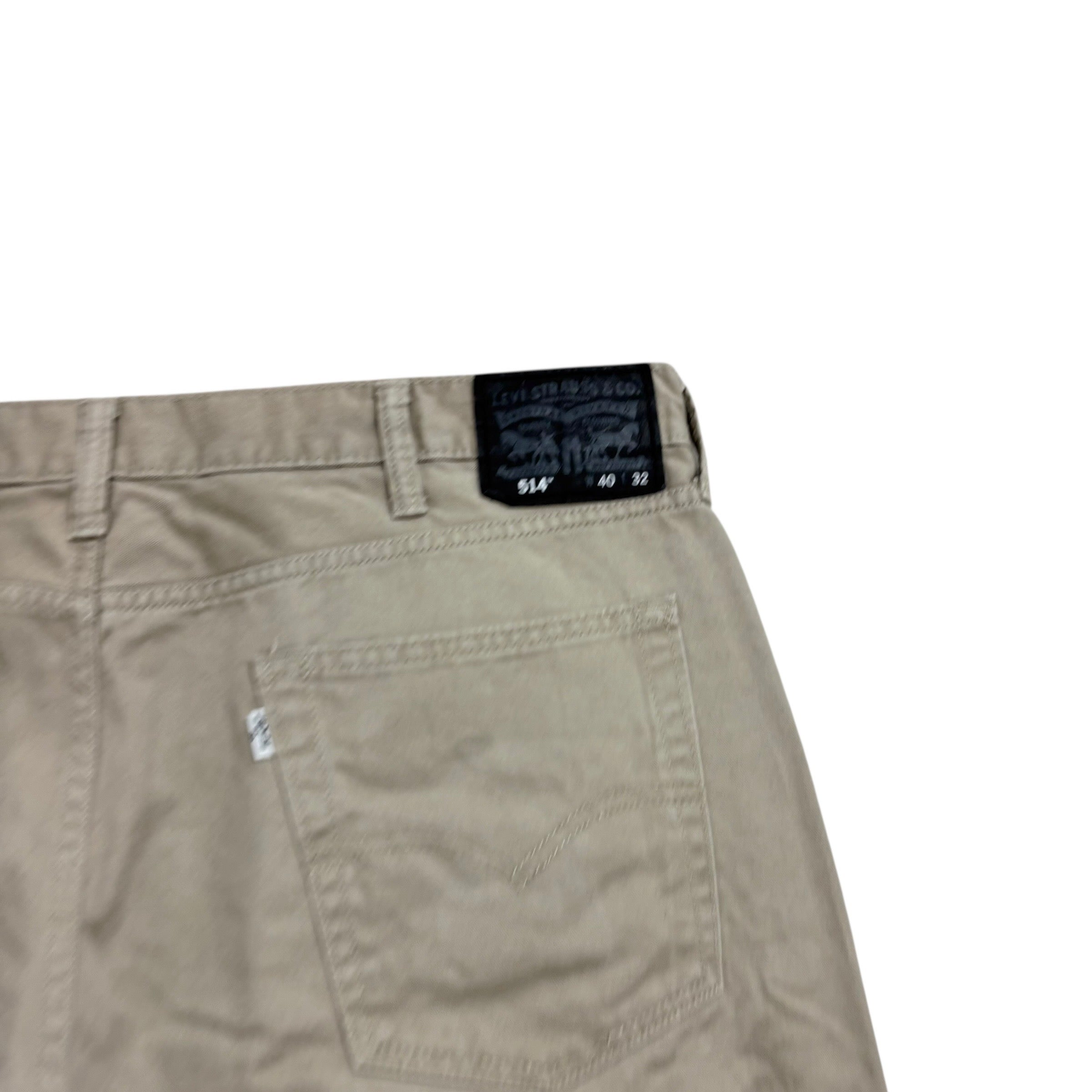 Levis 514 Trousers W40 L32 Mens Cream Regular Straight Fit Cotton Pants (E)