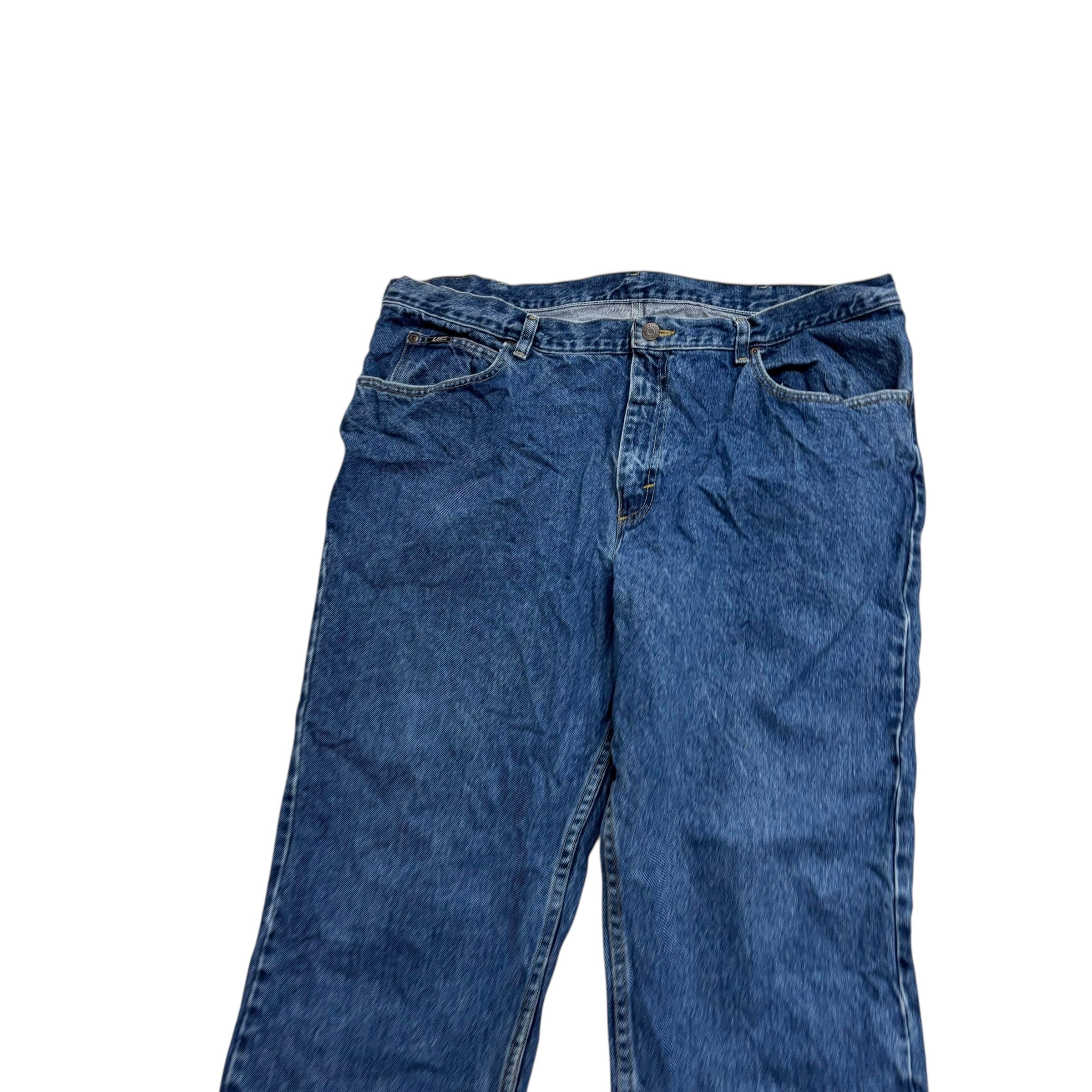 Lee Jeans W40 L30 Mens Mid Blue Regular Straight Fit Vintage Denim (E)