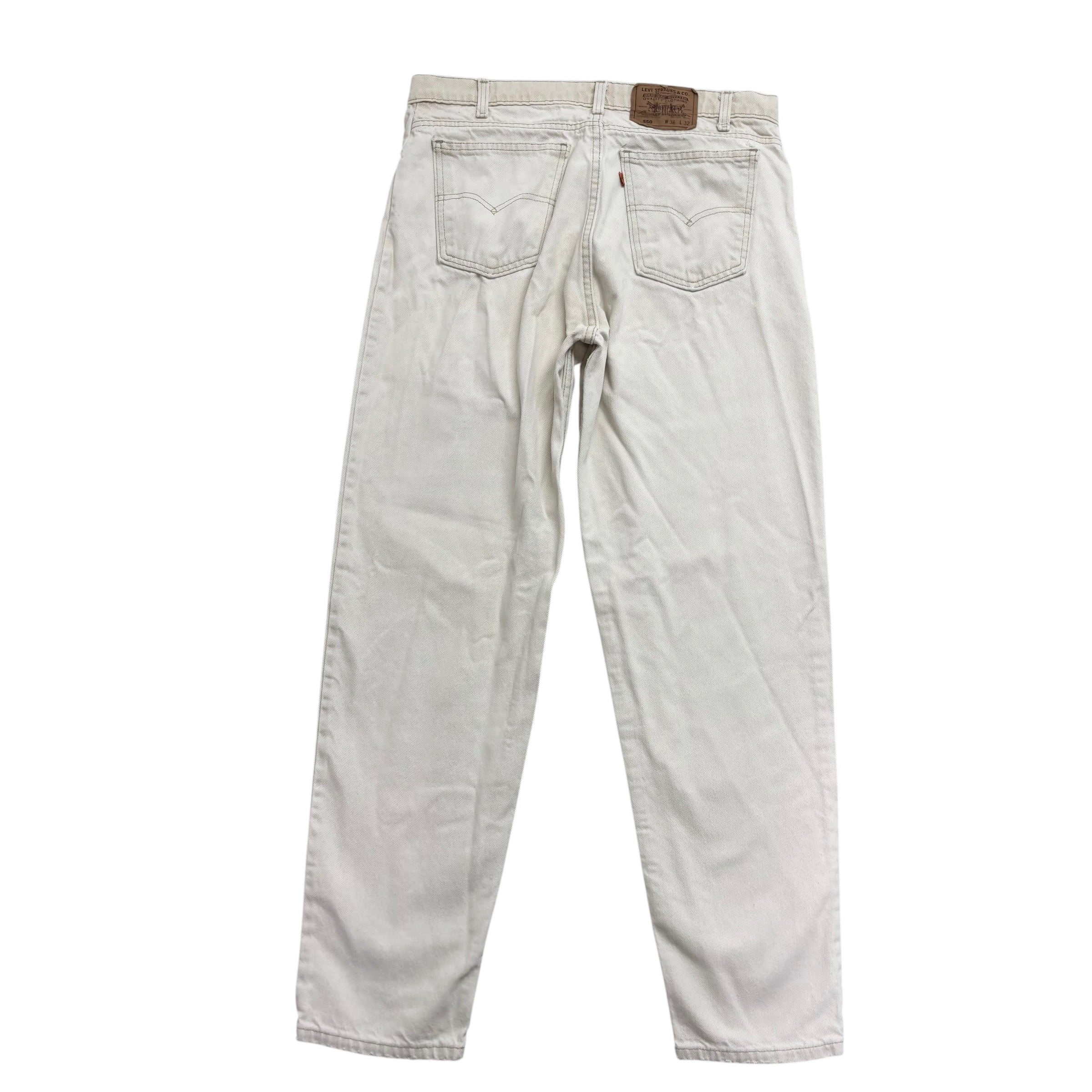 Levis 550 Jeans W34 L32 Mens Cream Relaxed Tapered Made In USA Vintage