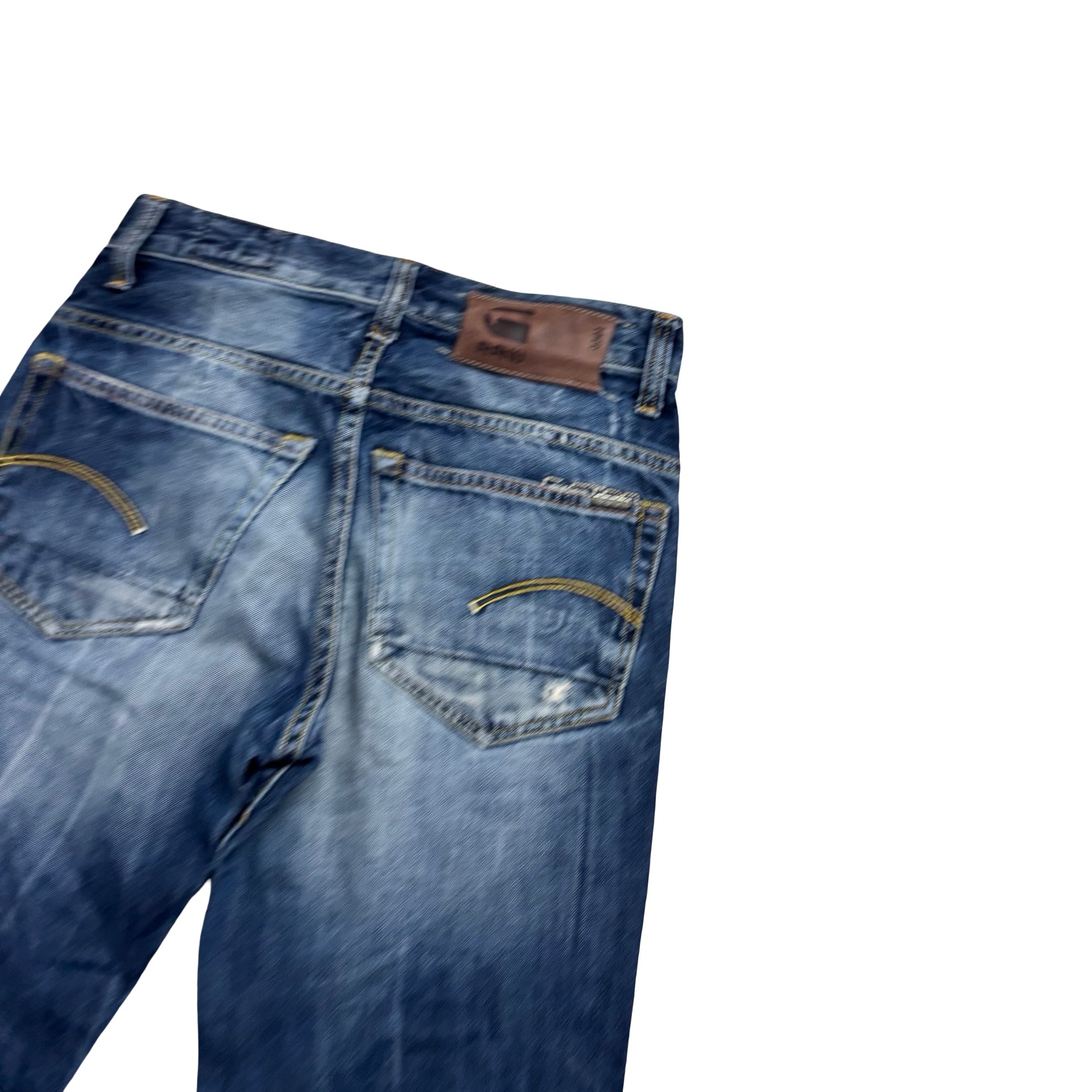 G Star Raw 3301 Straight Jeans W26 L31 Mens Mid Blue Regular Fit Denim