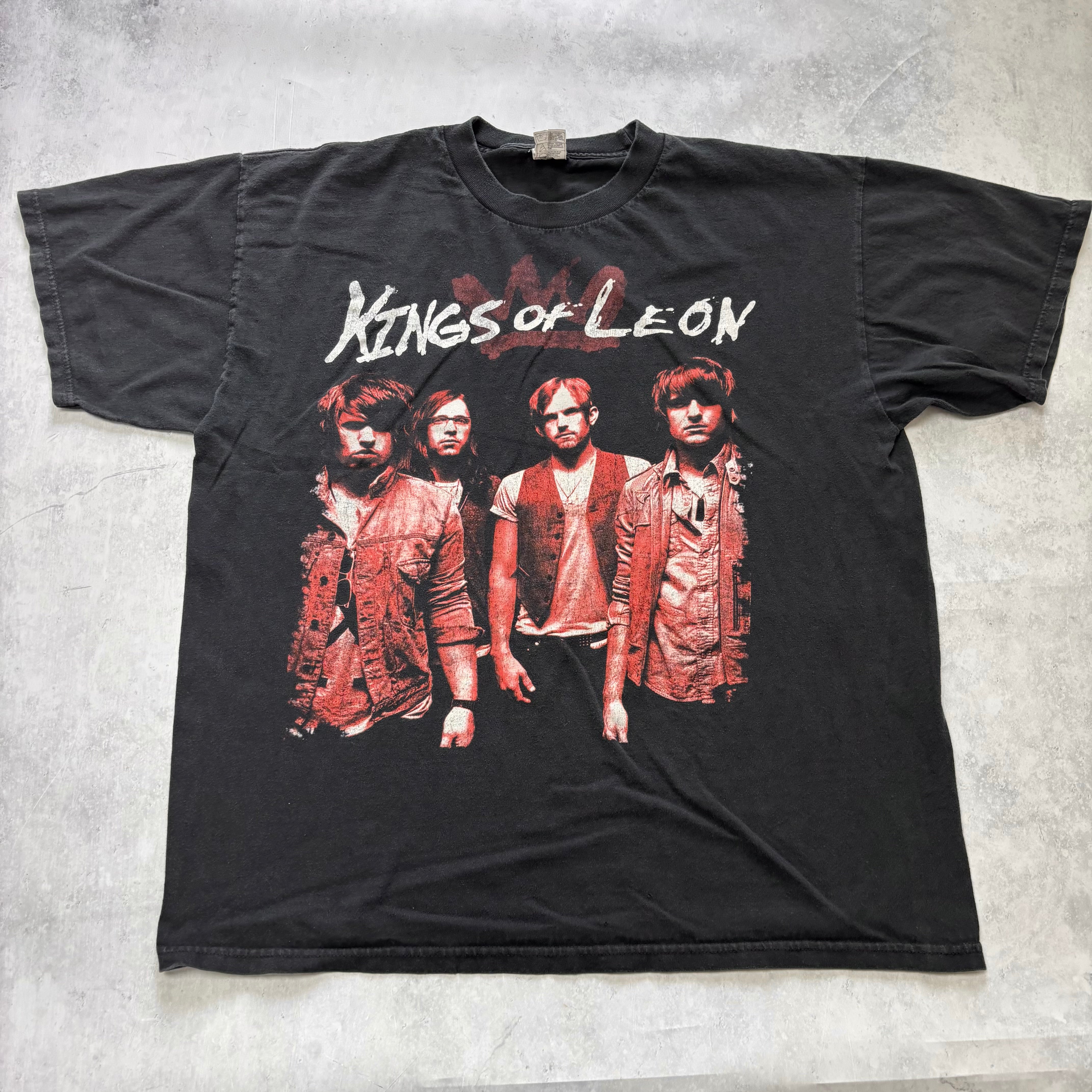 Vintage T Shirt Mens XL Black Kings of Leon Y2K Music Band Concert