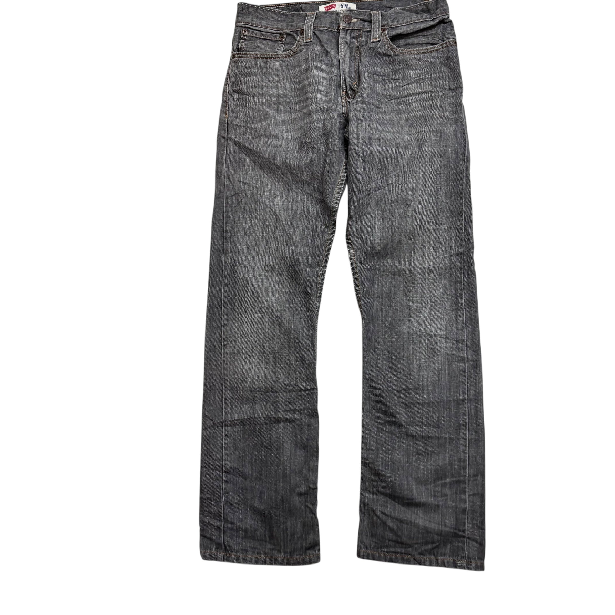 Levis 514 Jeans W31 L32 Mens Grey Regular Straight Fit Vintage Denim (E)