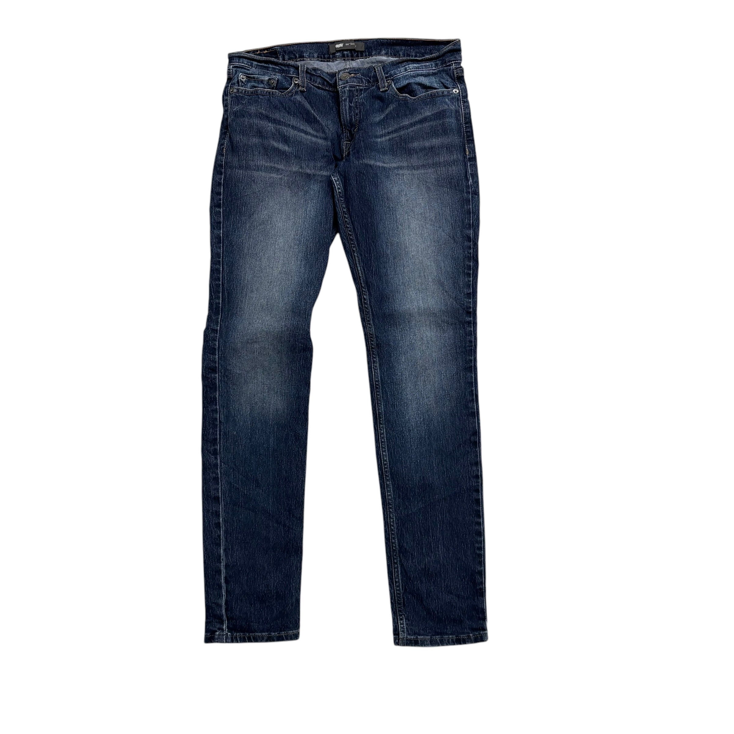 Levis 524 Jeans W30 L32 Womens Dark Blue Skinny Fit Stretch Denim (E)