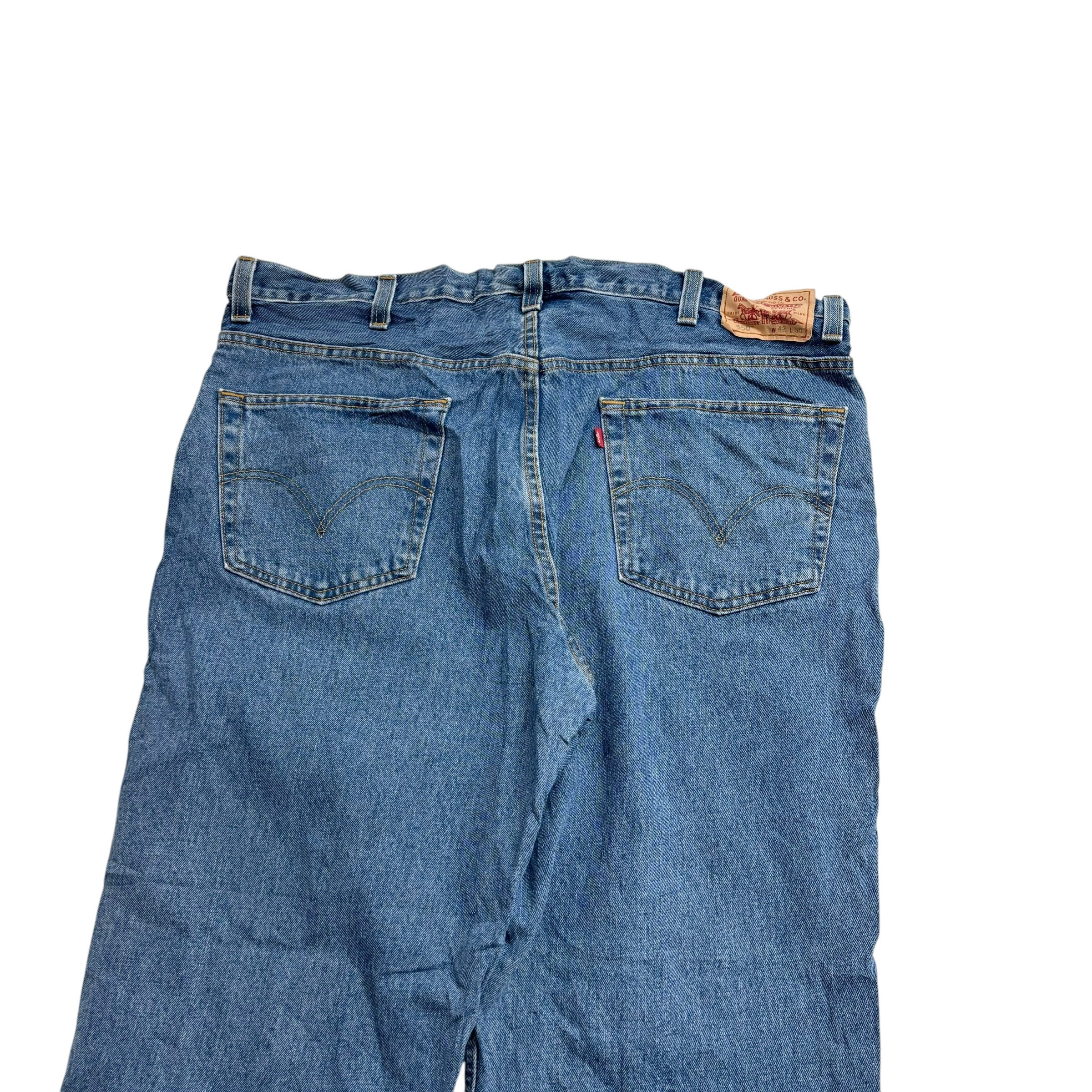 Levis 550 Jeans W42 L30 Mens Mid Blue Baggy Relaxed Straight Fit Vintage Denim