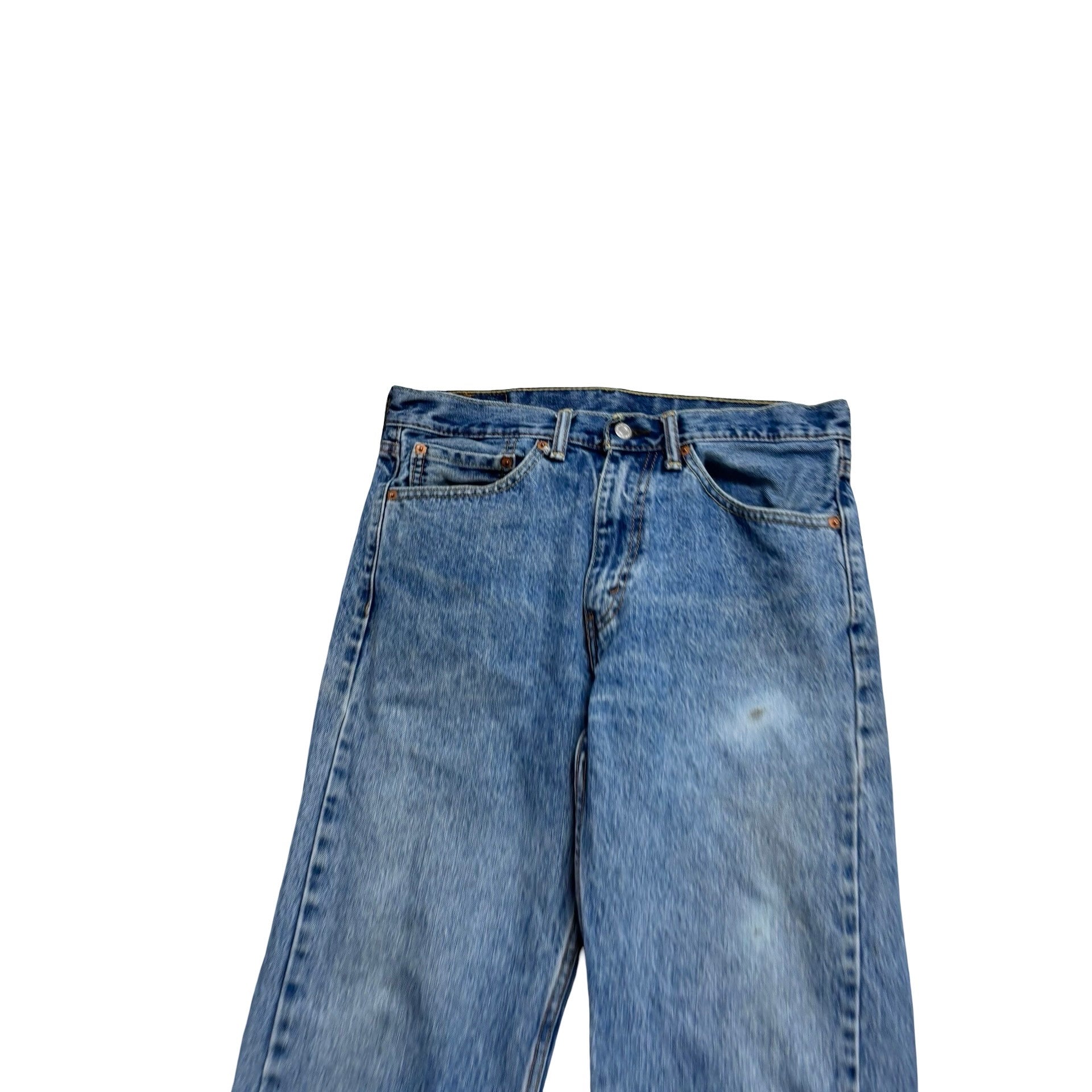 Levis 505 Jeans W32 L32 Mens Mid Blue Regular Straight Fit Denim (F)