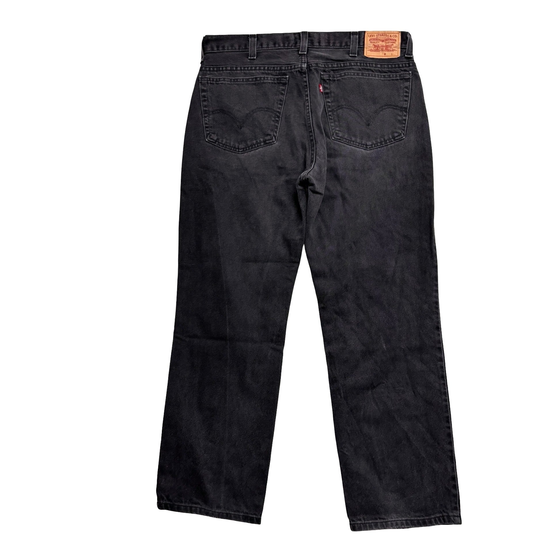Levis Jeans W36 L30 Mens Black Regular Straight Fit Vintage Denim (E)