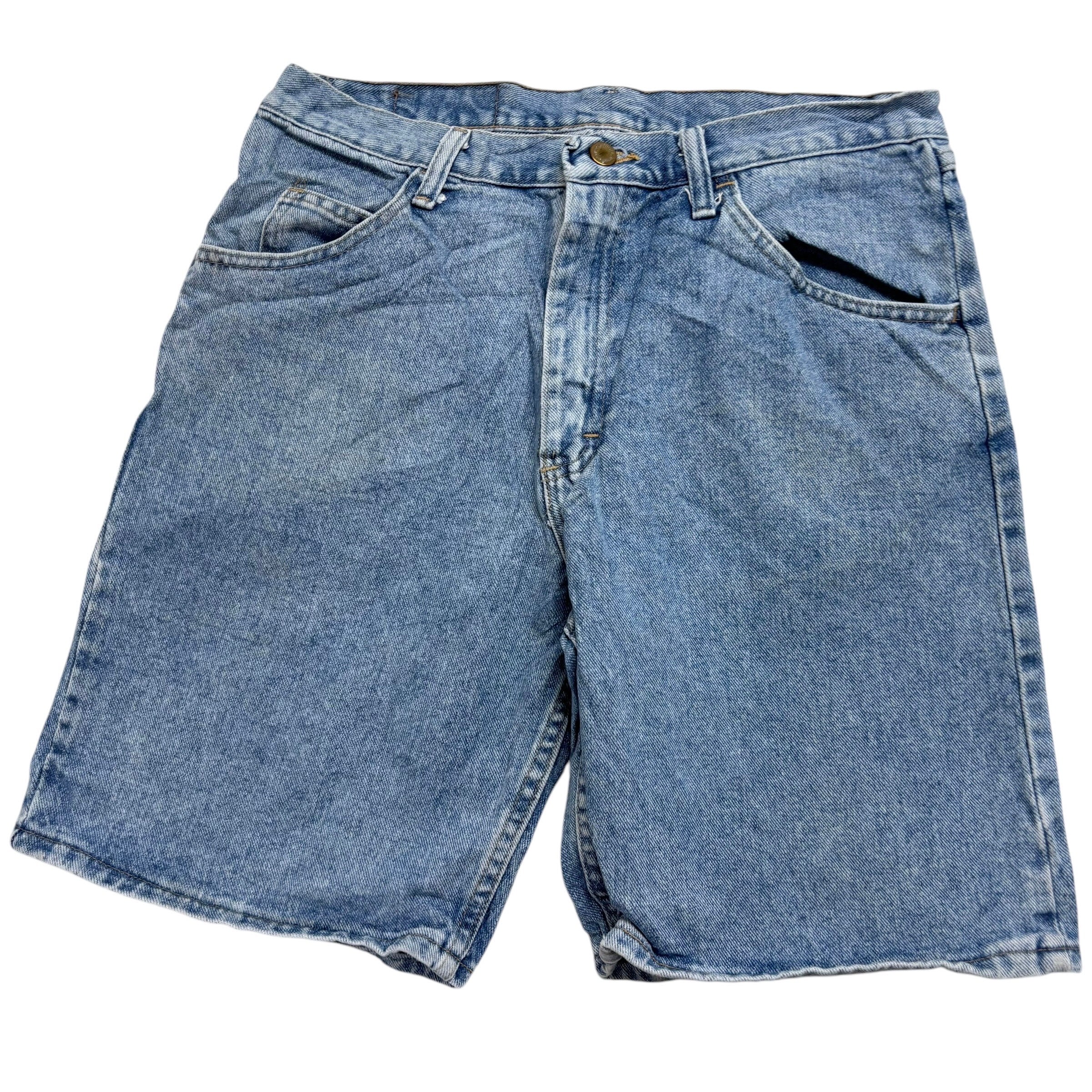 Vintage Wrangler Baggy Jorts W31 Mens Denim Shorts Light Blue Relaxed Fit (E)