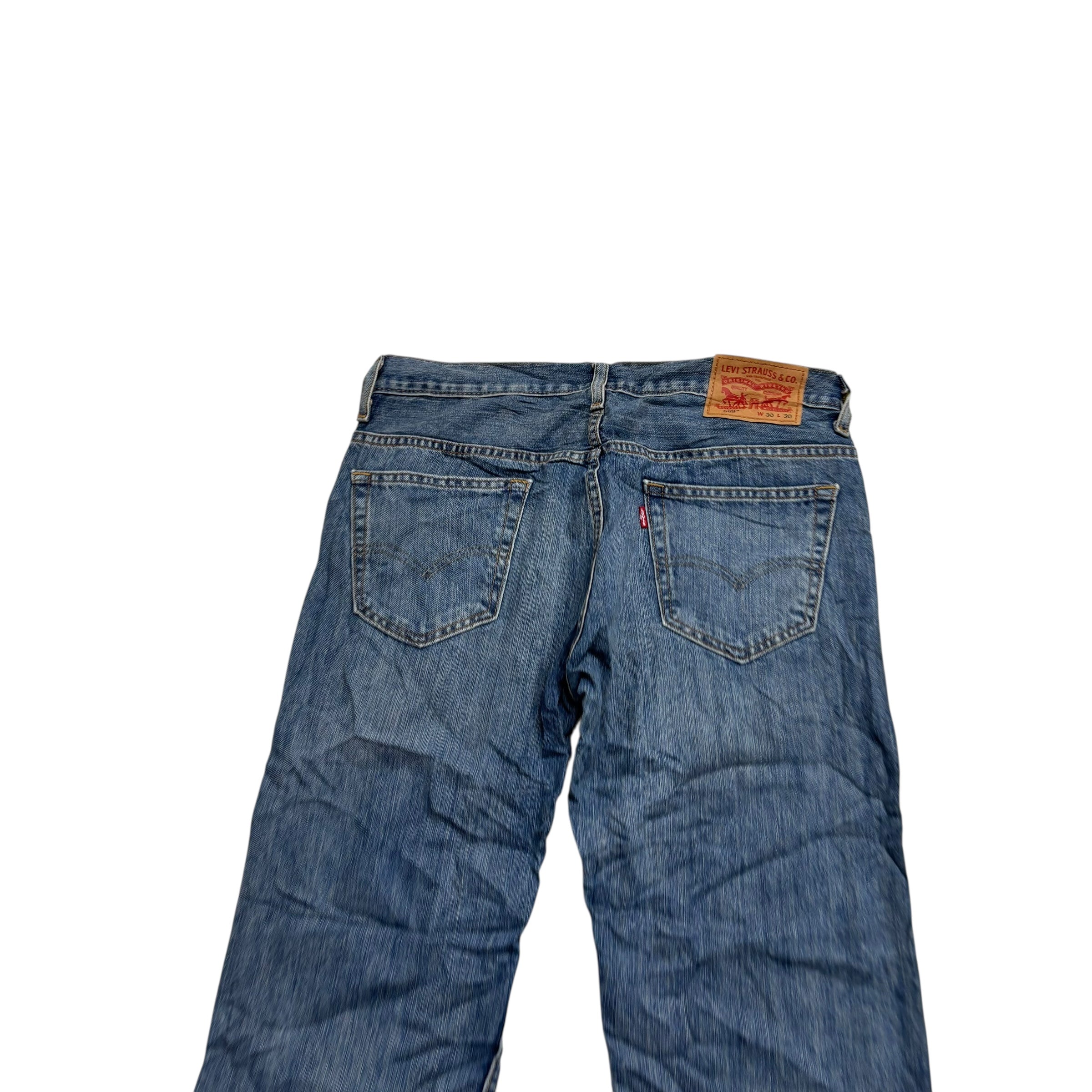 Levis 569 Jeans W30 L30 Mens Mid Blue Baggy Relaxed Straight Fit Denim (E)