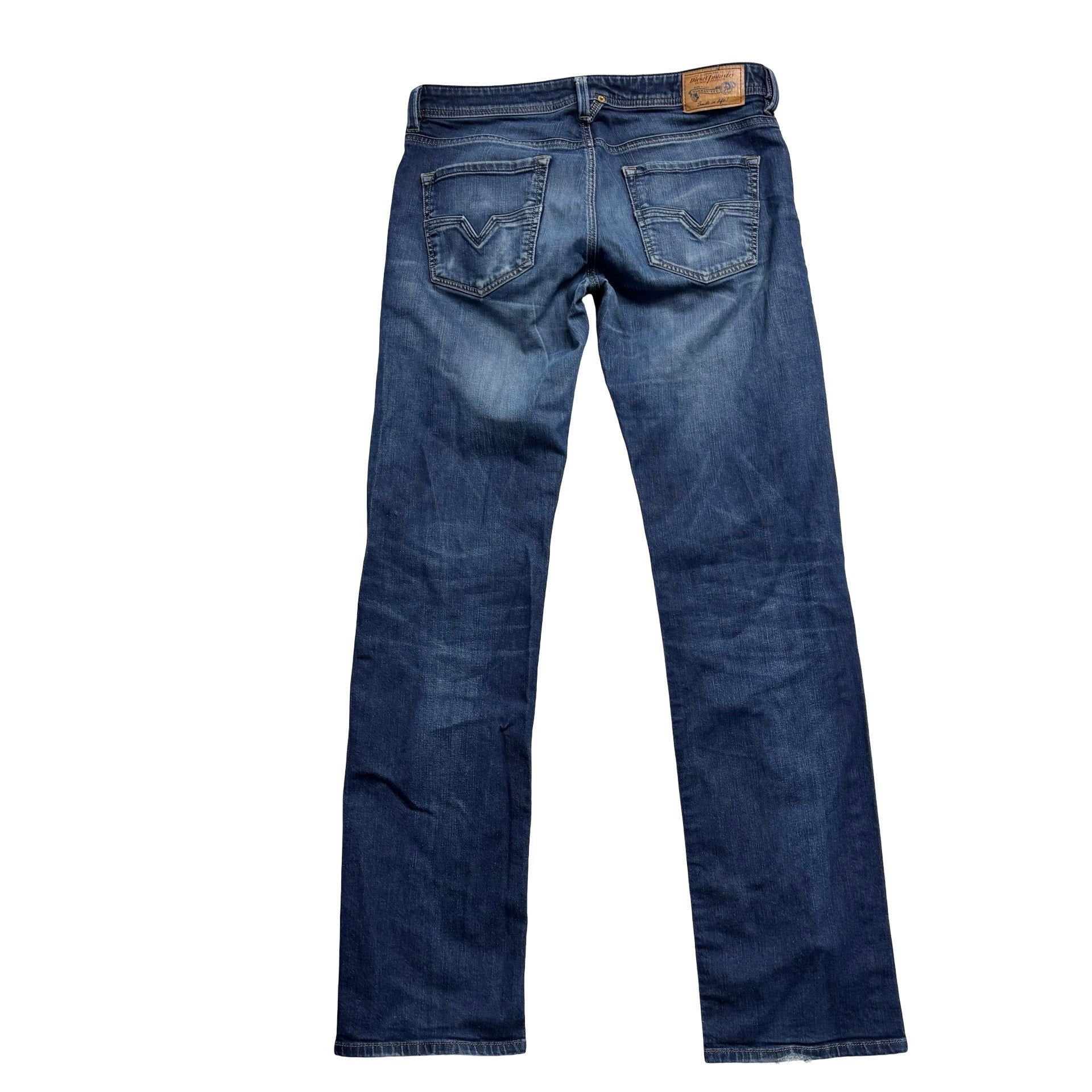 Diesel Larkee Jeans W34 L34 Mens Navy Blue Regular Straight Fit Stretch (F)