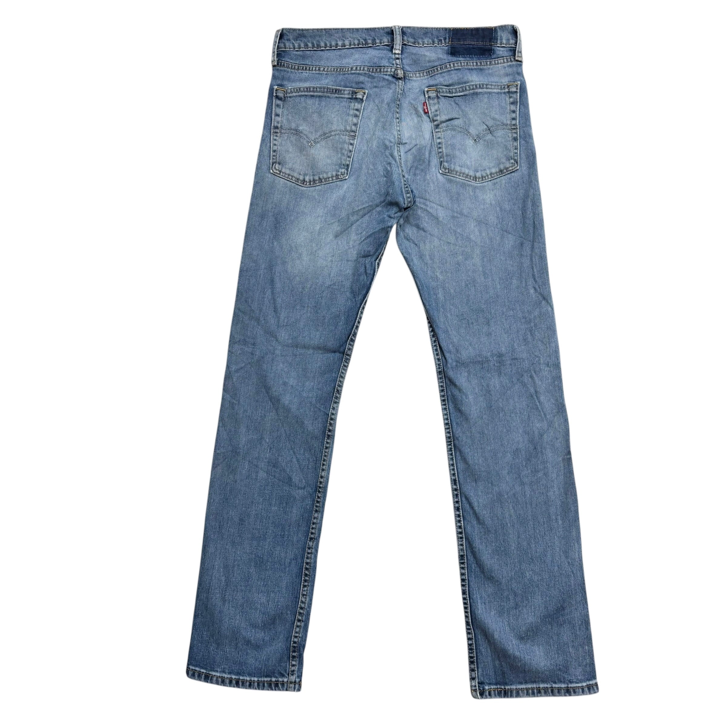 Levis 513 Jeans W32 L32 Mens Mid Blue Slim Straight Fit Stretch Denim (F)