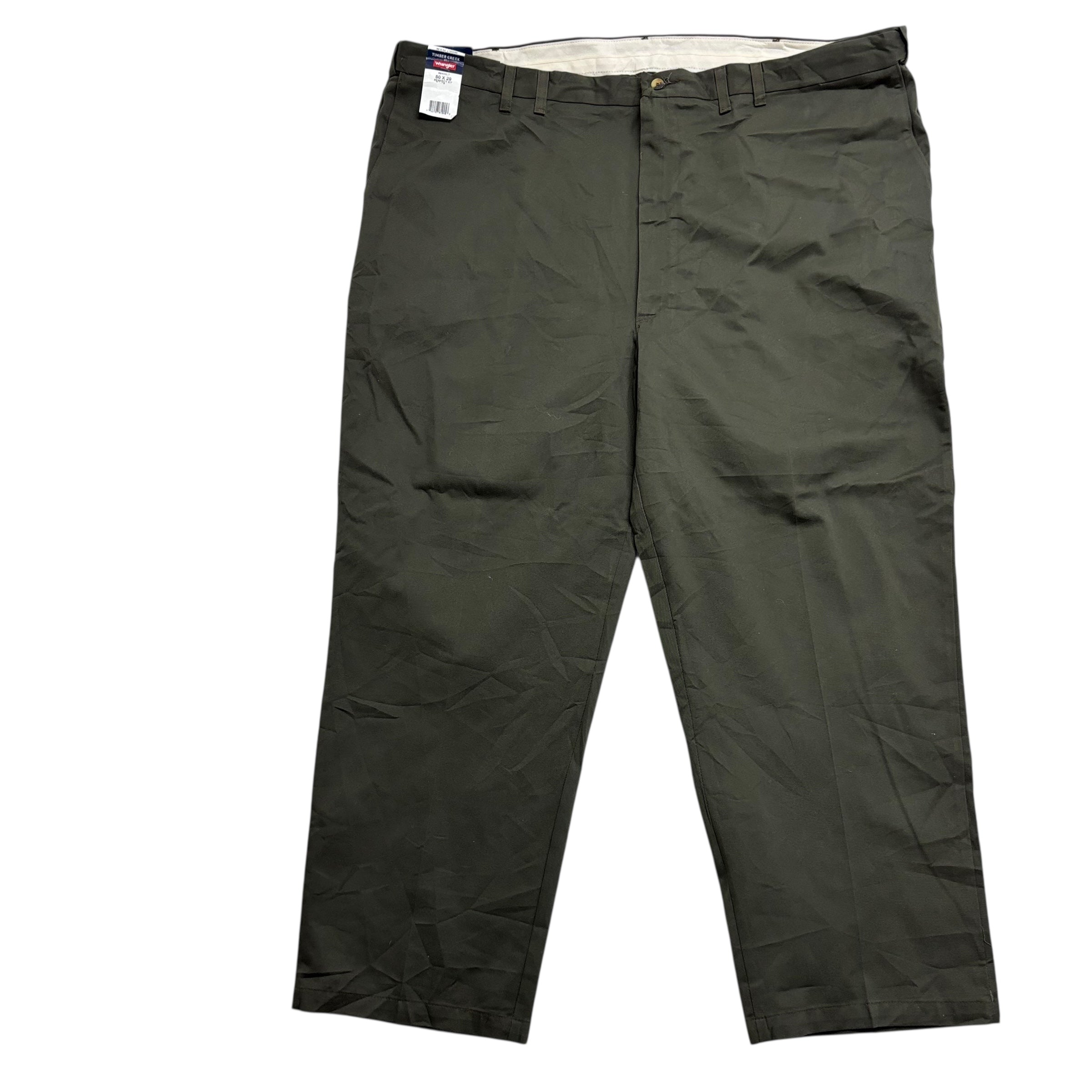 Wrangler Trousers W50 L29 Mens Green Relaxed Straight Fit Vintage Pants (E)