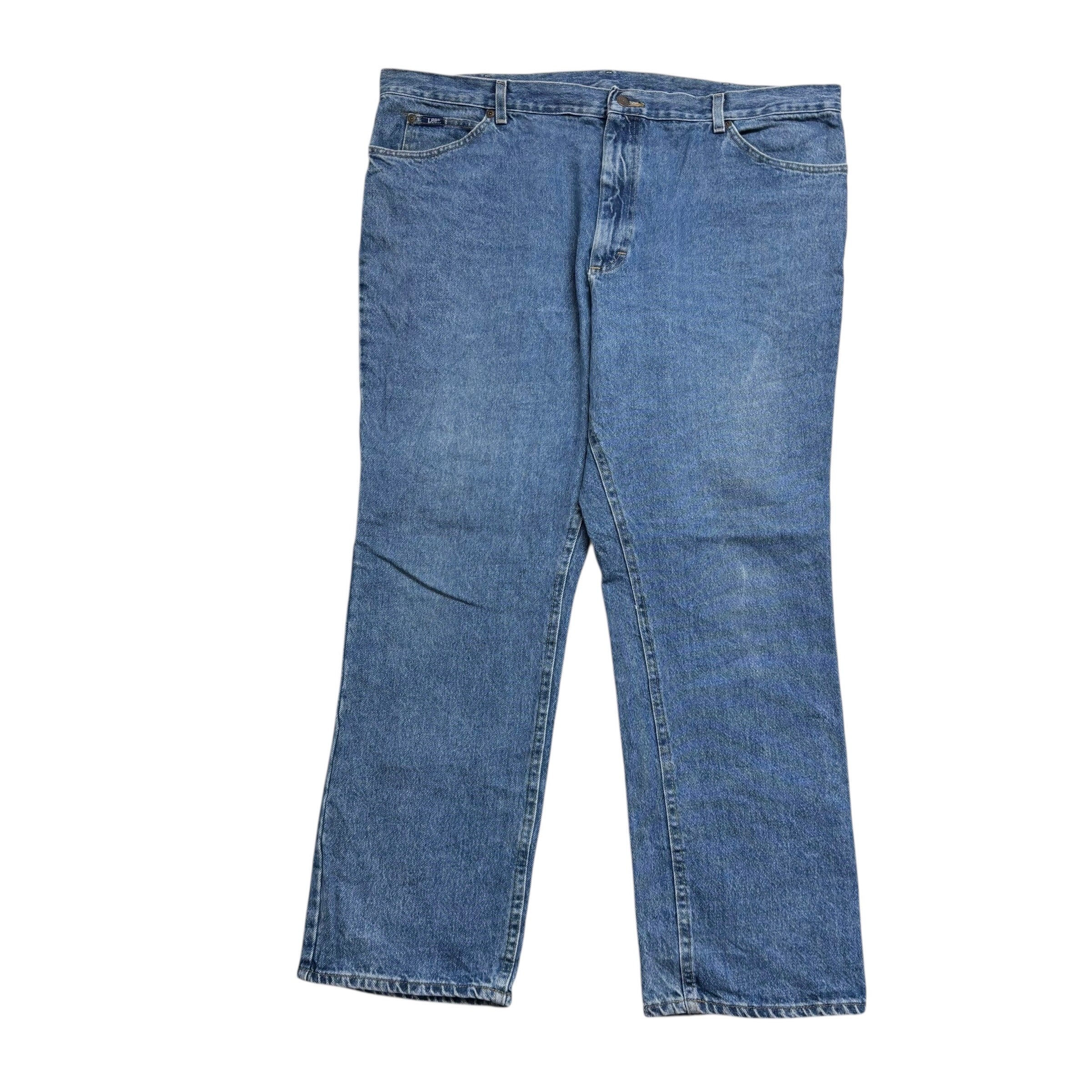 Lee Jeans W44 L30 Mens Regular Straight Fit Mid Blue Vintage Denim (E)
