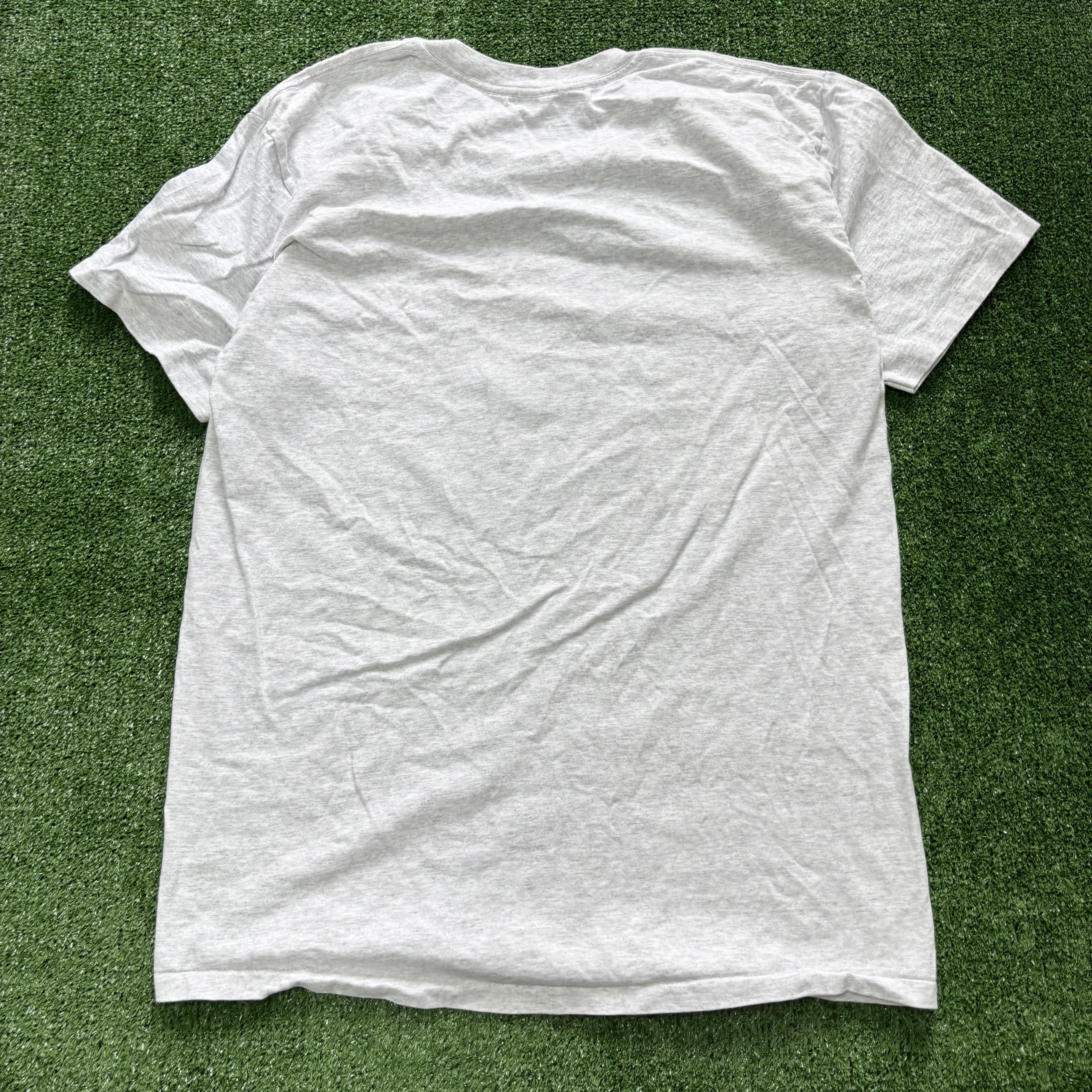 Vintage T Shirt Mens XL Grey Single Stitch Graphic Print 90s USA College (E)