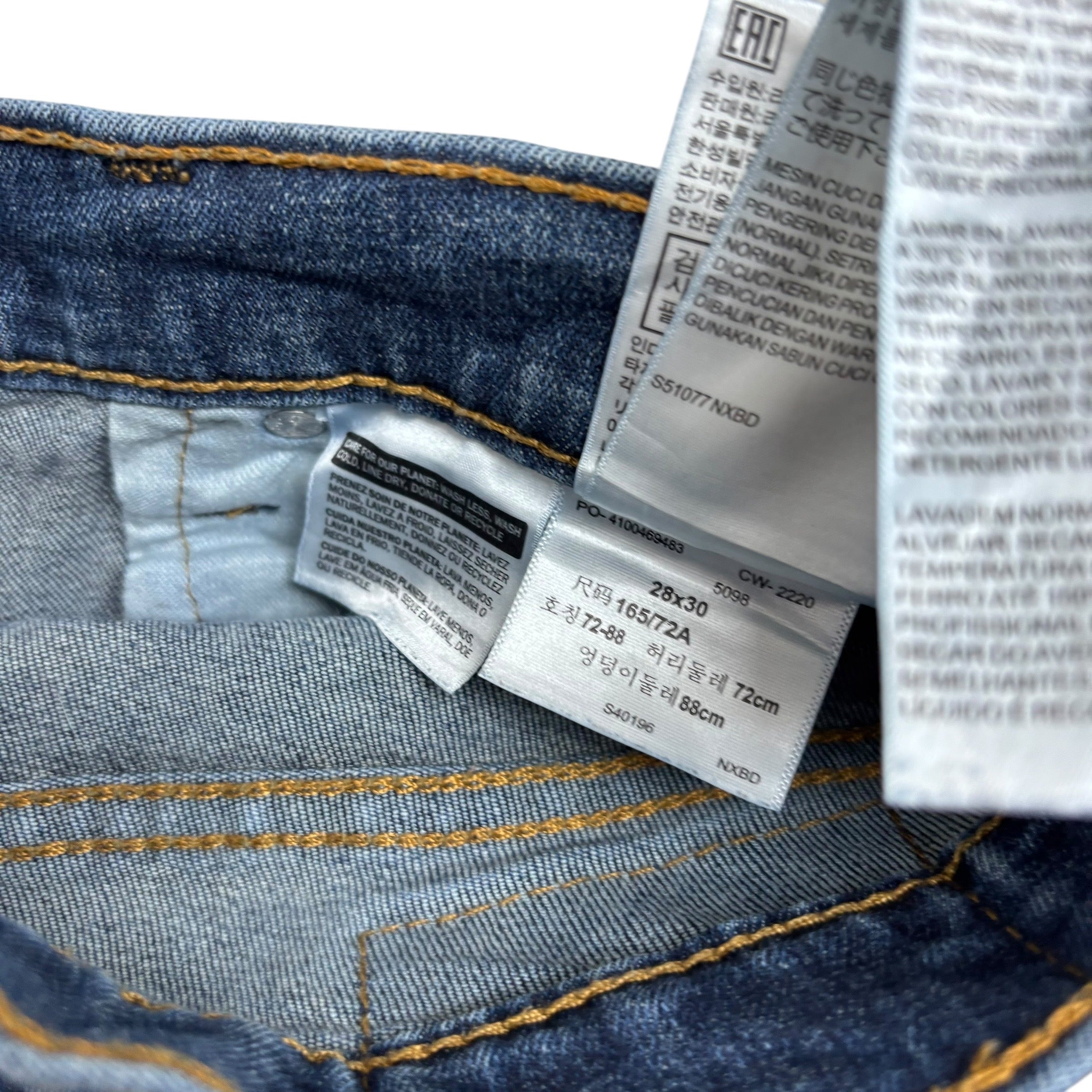 Levis 511 Jeans W28 L30 Mens Mid Blue Slim Fit Stretch Denim