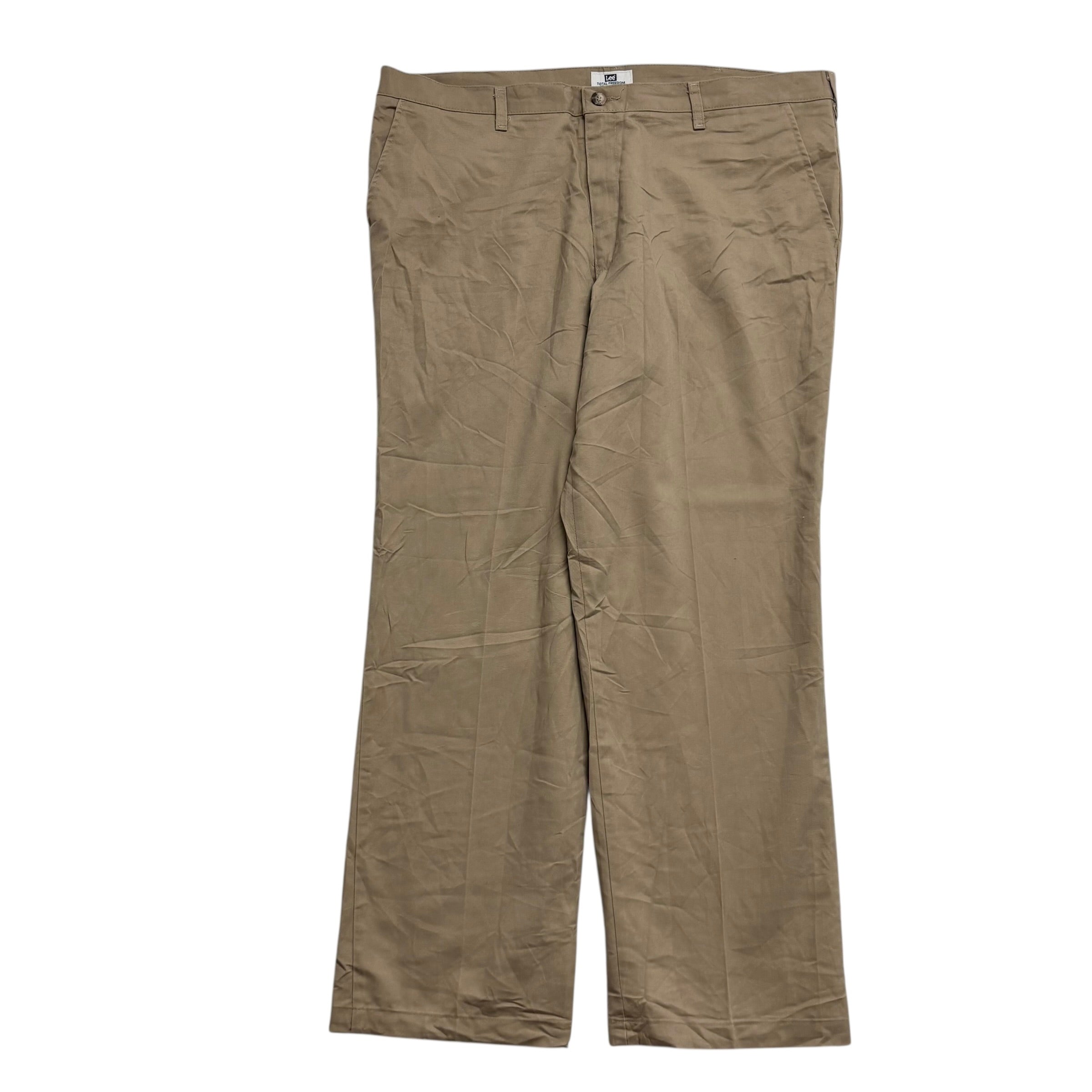 Lee Trousers W40 L32 Mens Brown Relaxed Straight Fit Total Freedom Pants (E)