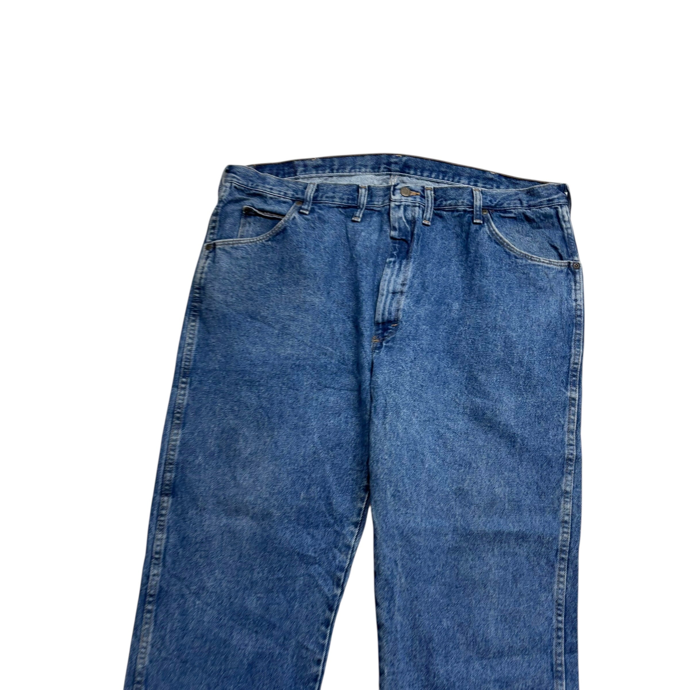 Wrangler Jeans W44 L32 Mens Mid Blue Regular Straight Fit Vintage Denim (E)