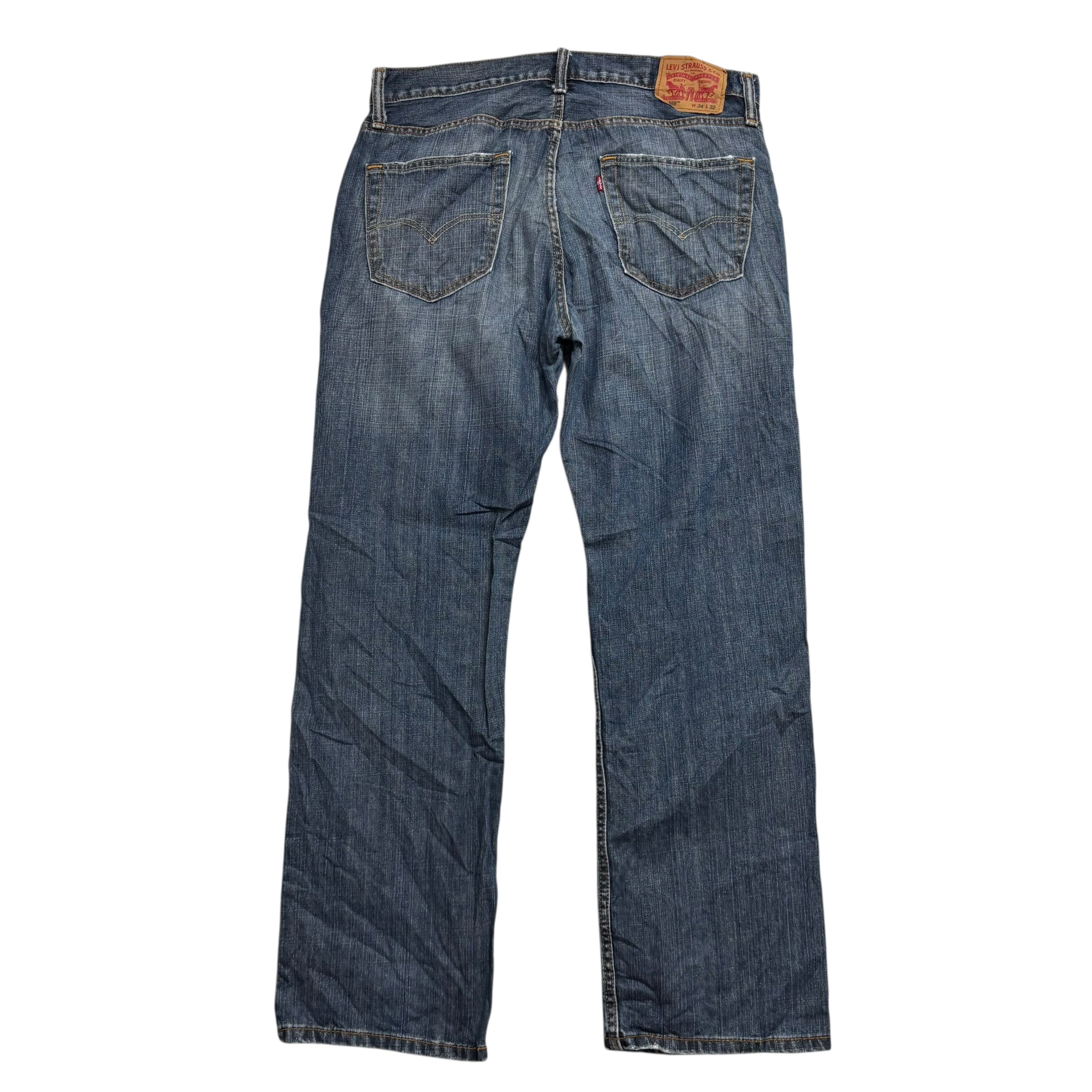 Levis 559 Jeans W34 L32 Mens Dark Blue Baggy Relaxed Straight Fit Denim (E)