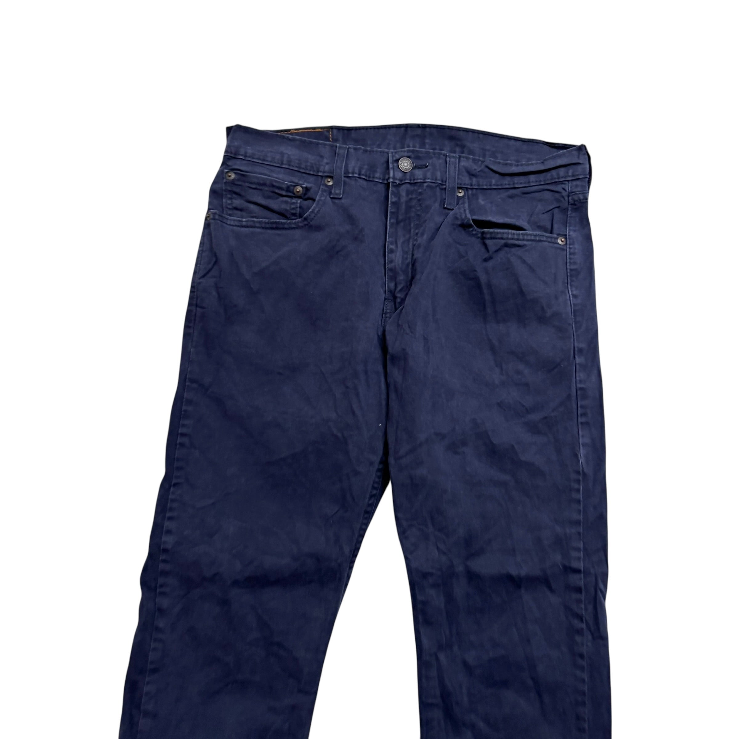 Levis 502 Trousers W32 L28 Mens Navy Regular Tapered Fit Stretch Pants (E)